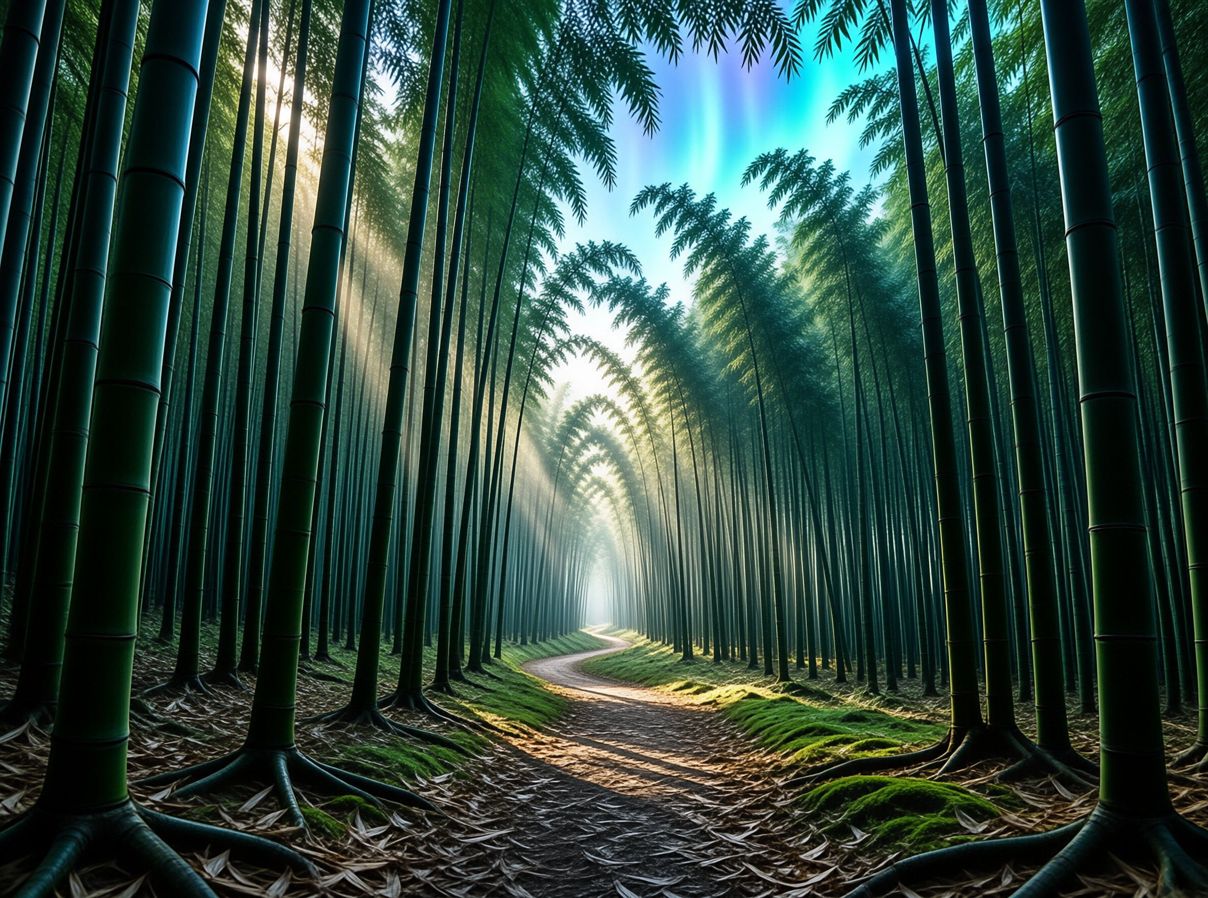 Mystical Bamboo Forest Path