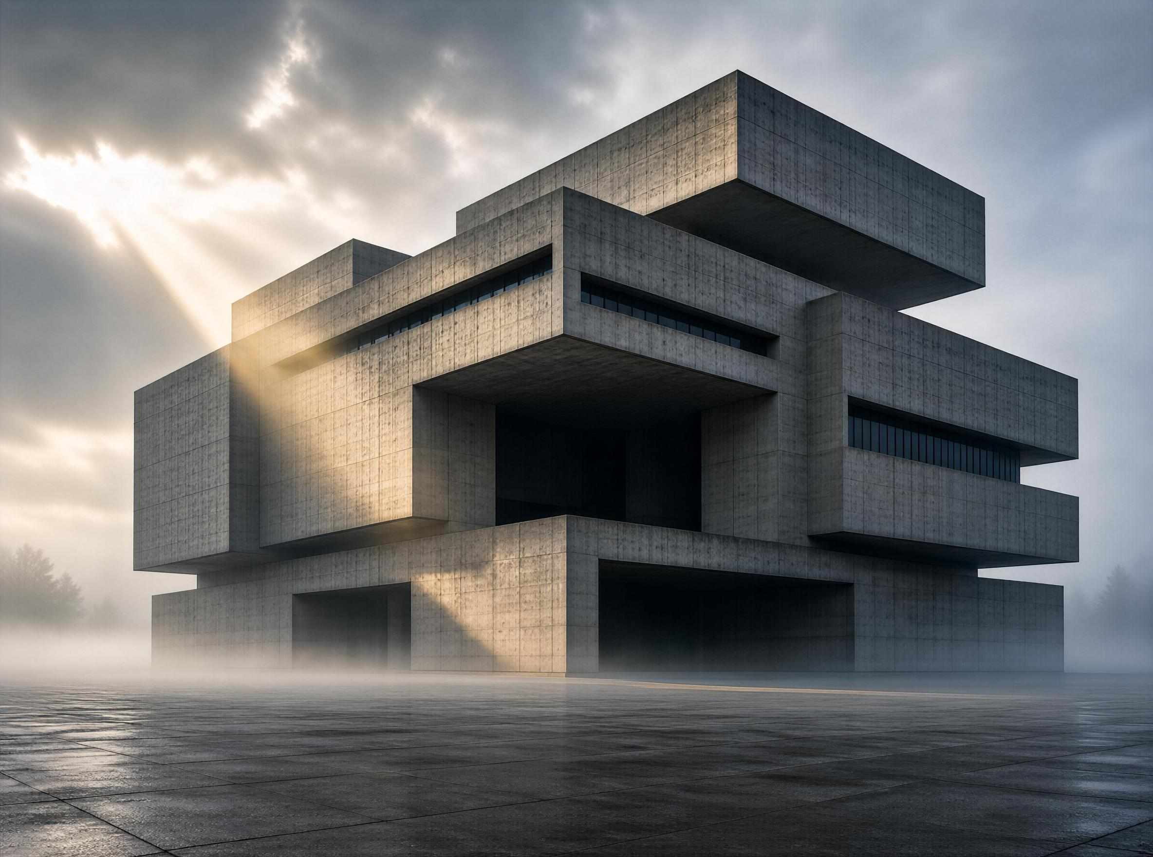 Brutalist Concrete Building