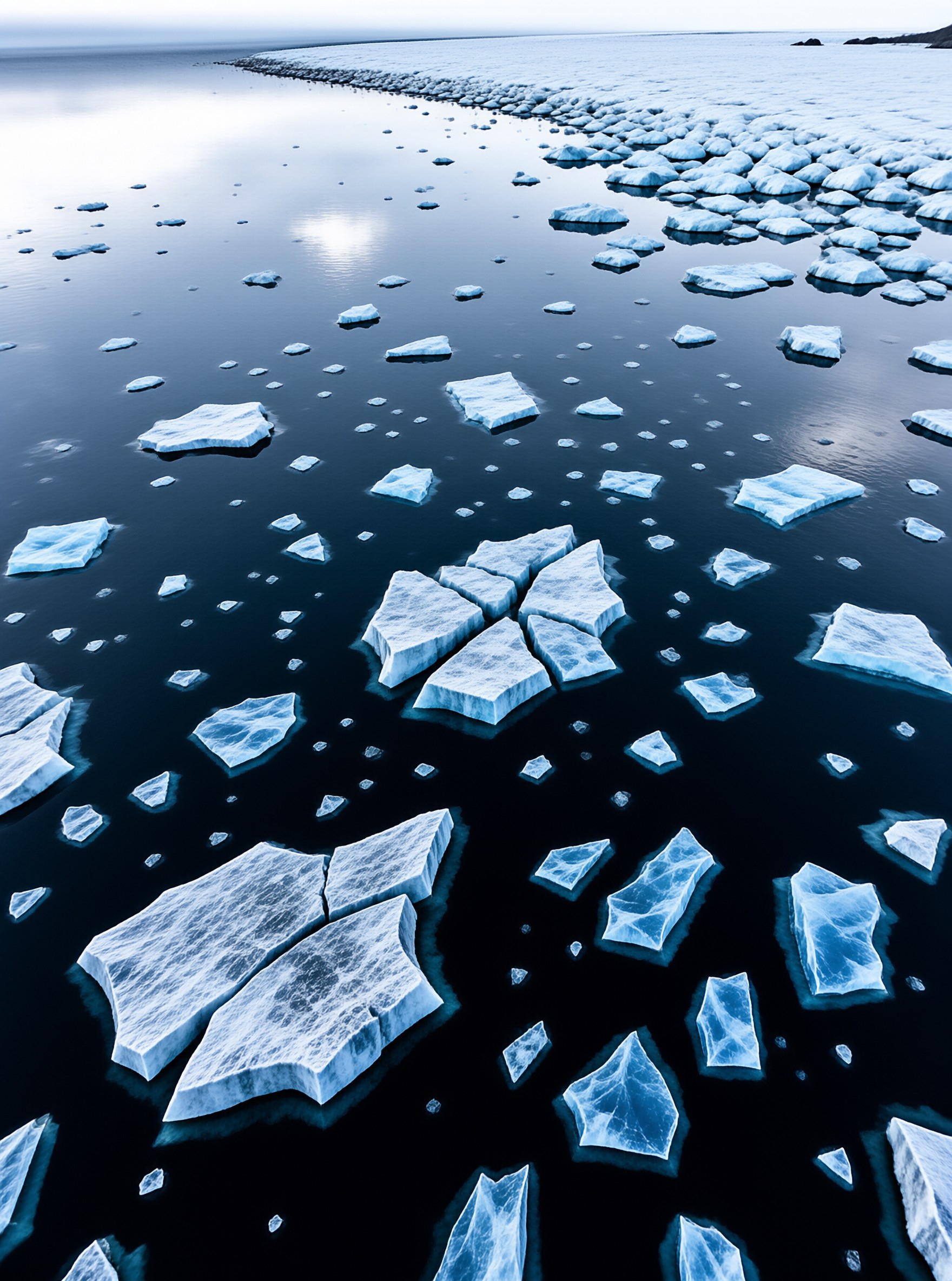 Frozen Coastline Ice Floes