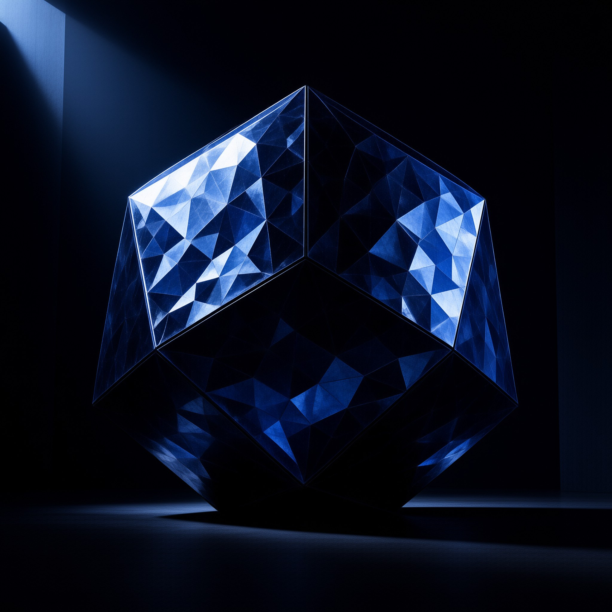 Blue Geometric Crystal