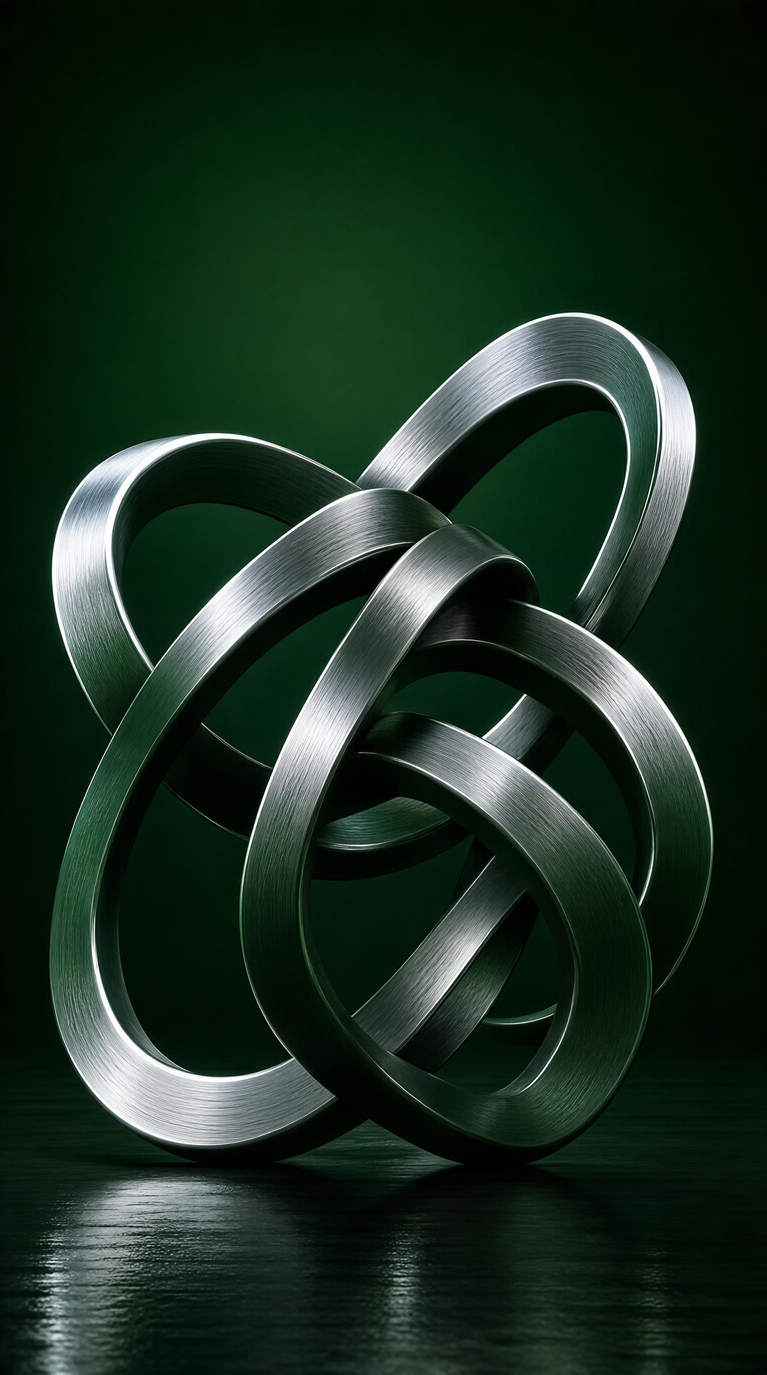 Abstract Metal Knot Sculpture