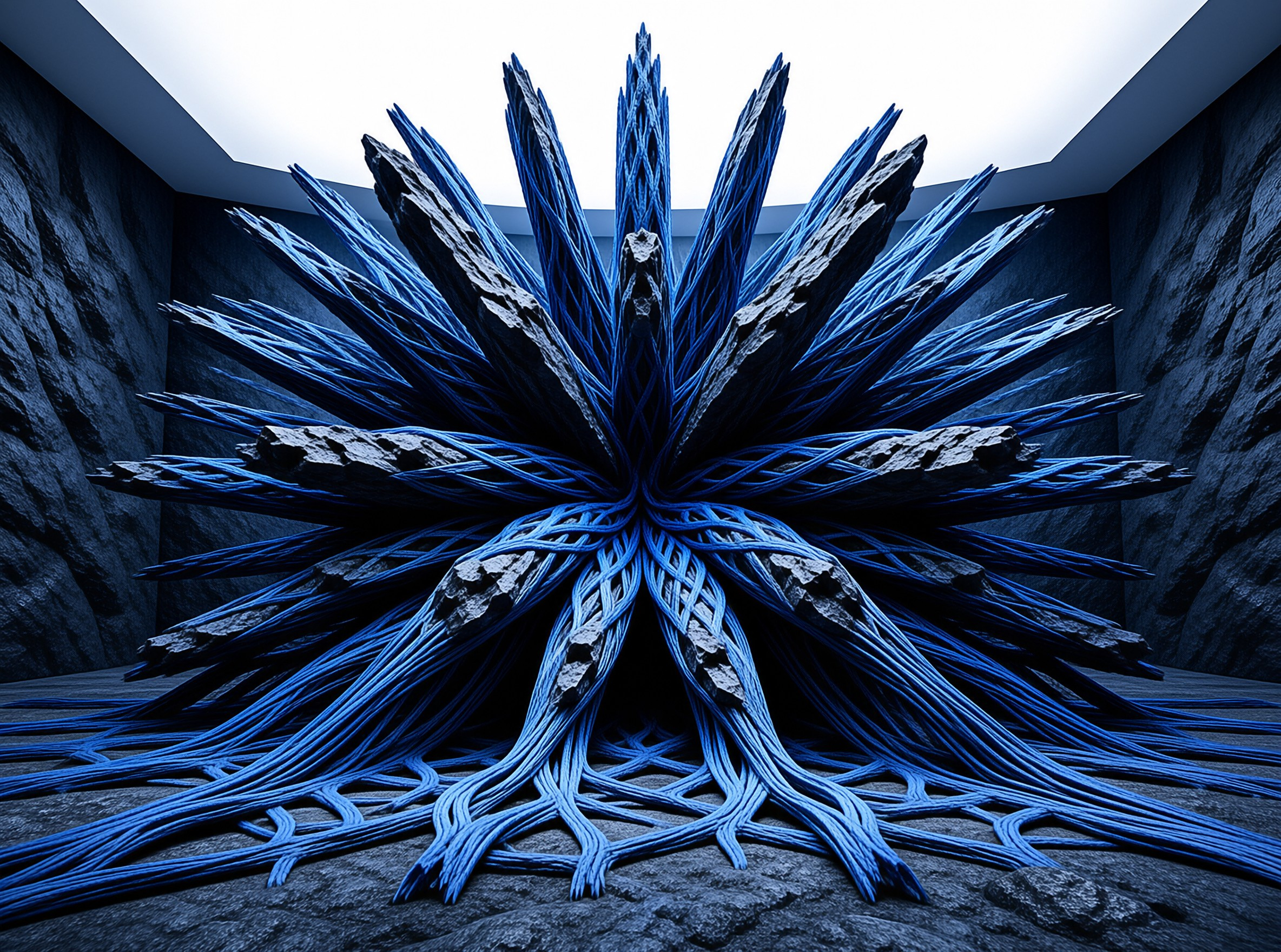 Blue Fiber Sculpture