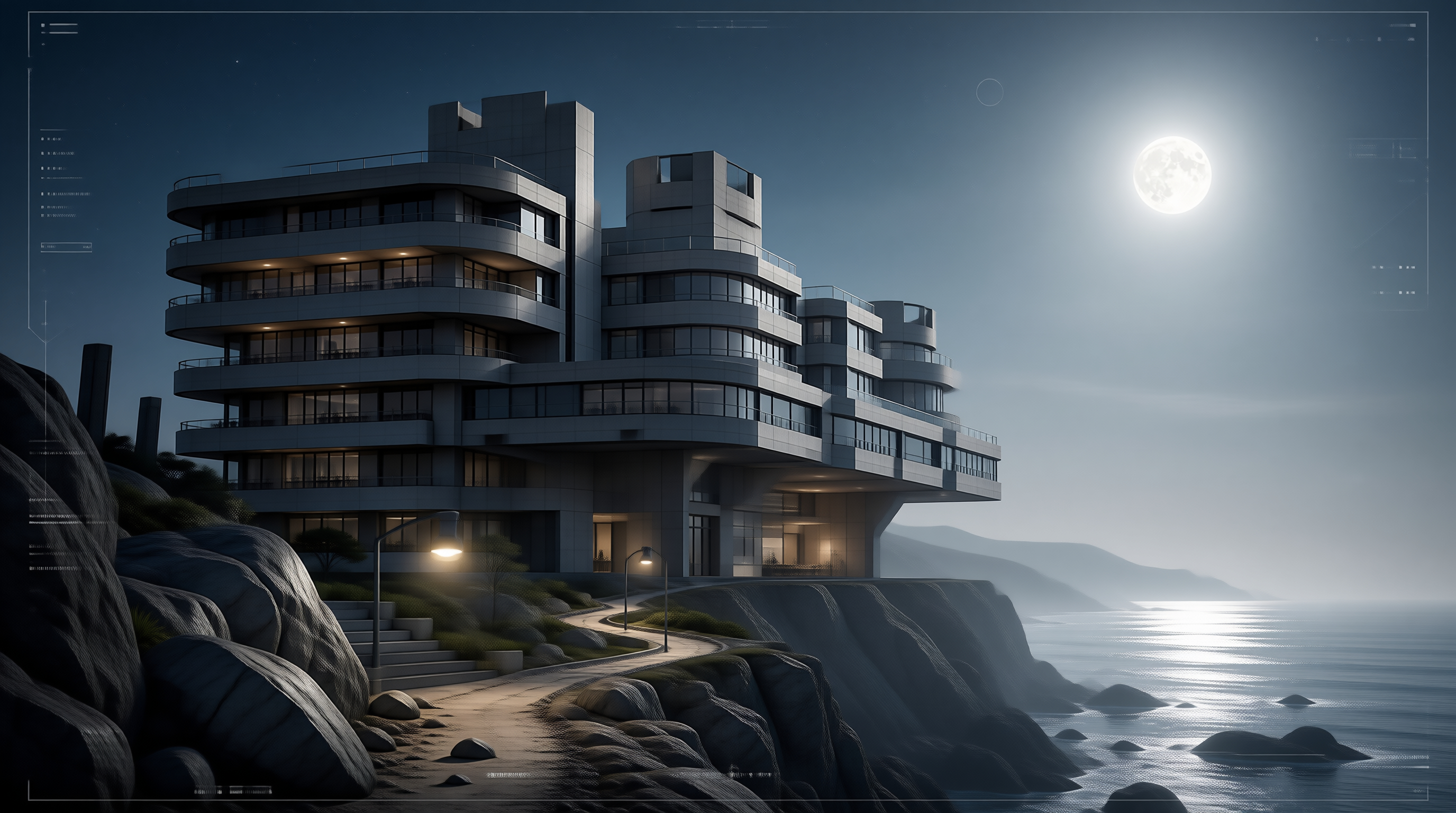 Moonlit Cliffside Villa