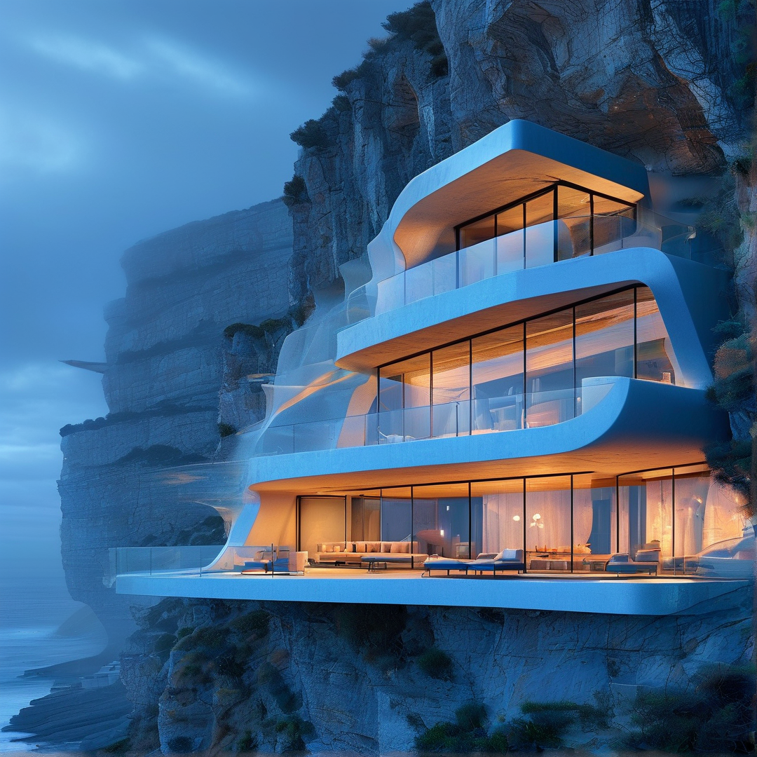 Futuristic Cliffside Residence