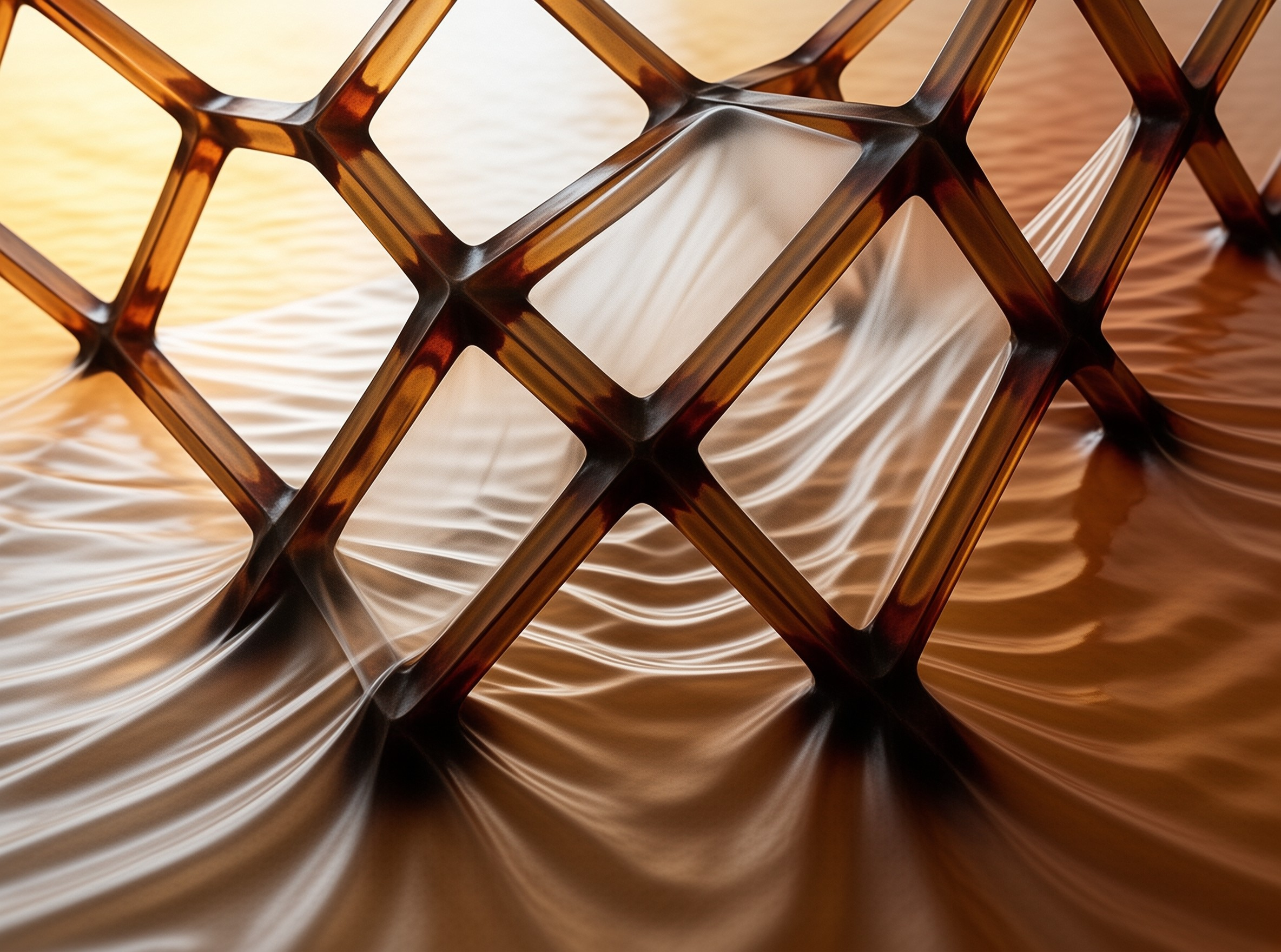 Abstract Amber Woven Grid