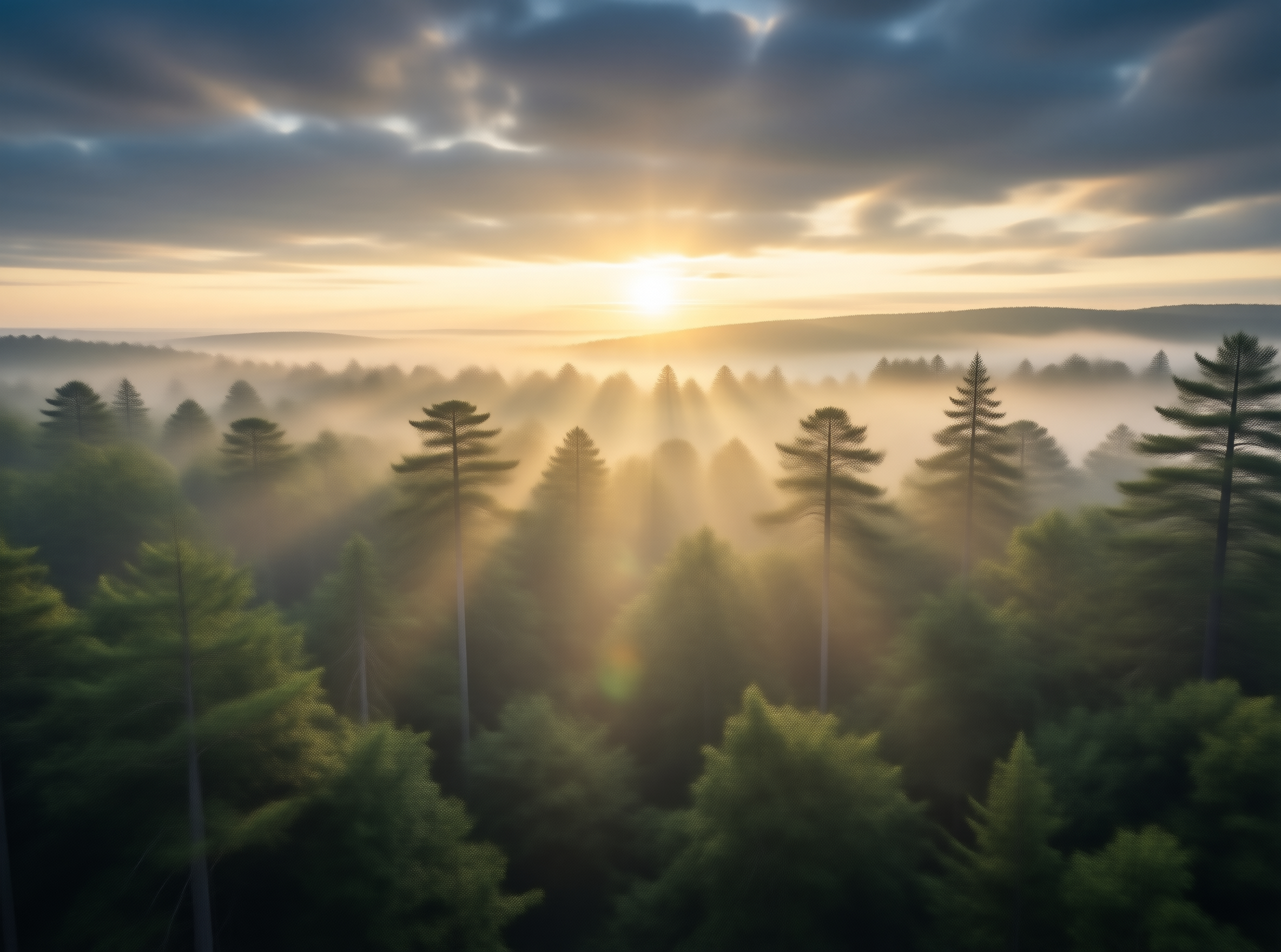 Sunlit Forest at Dawn