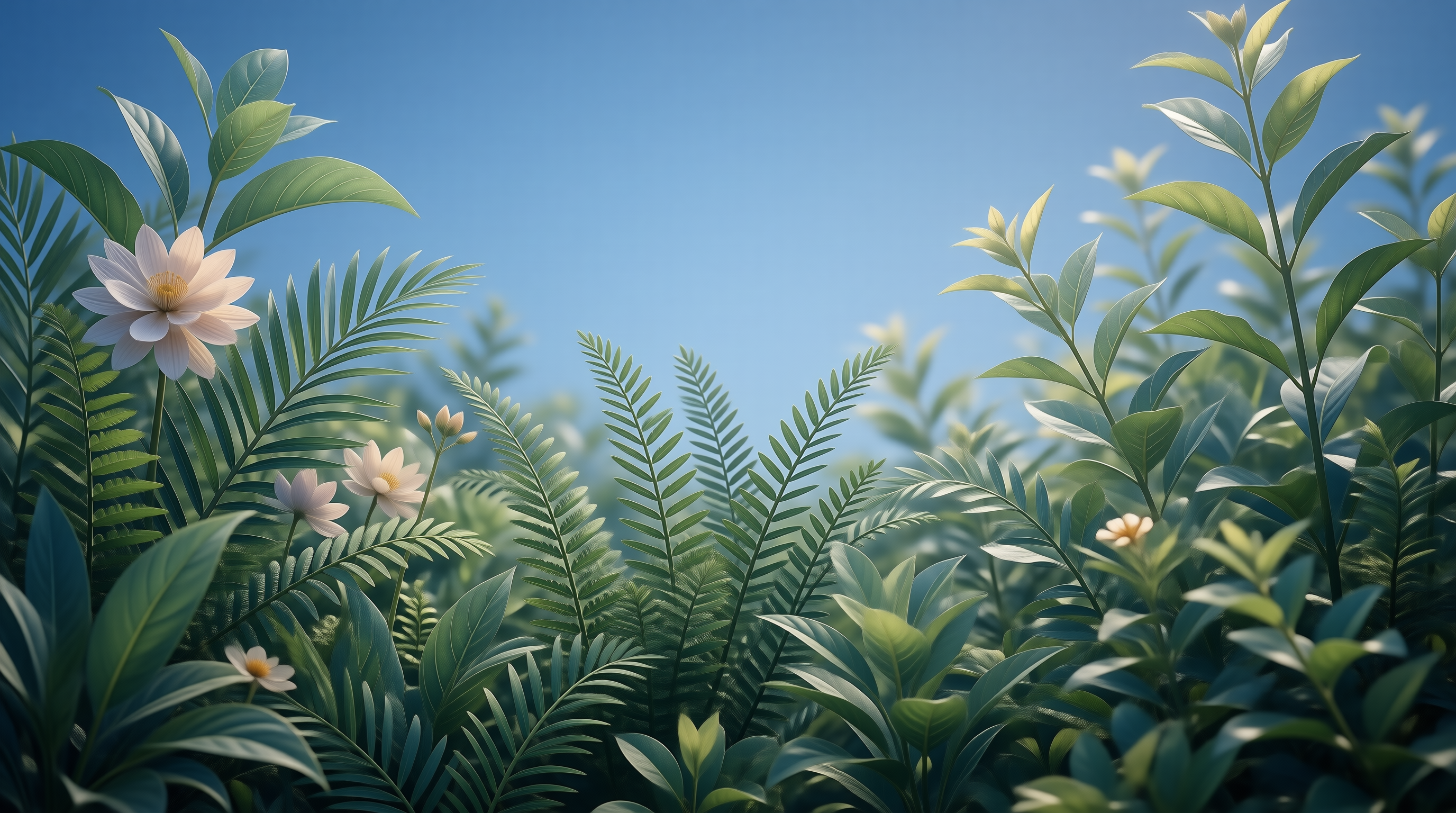 Lush Green Plants and Flowers
