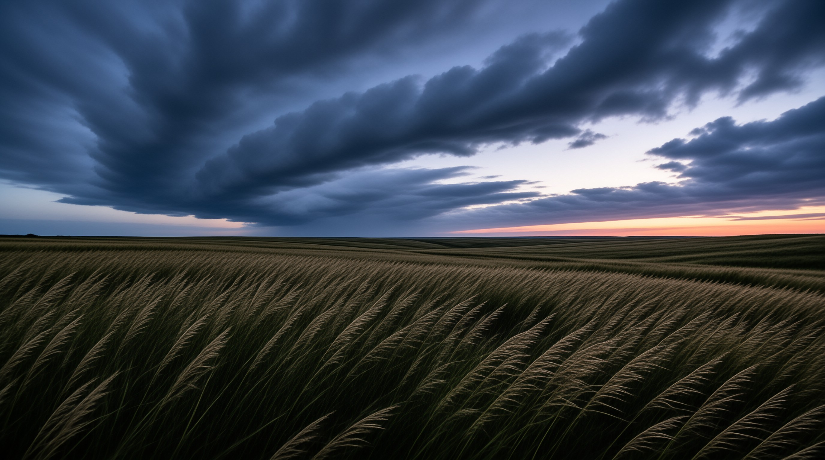 Dramatic Sky Over Fields