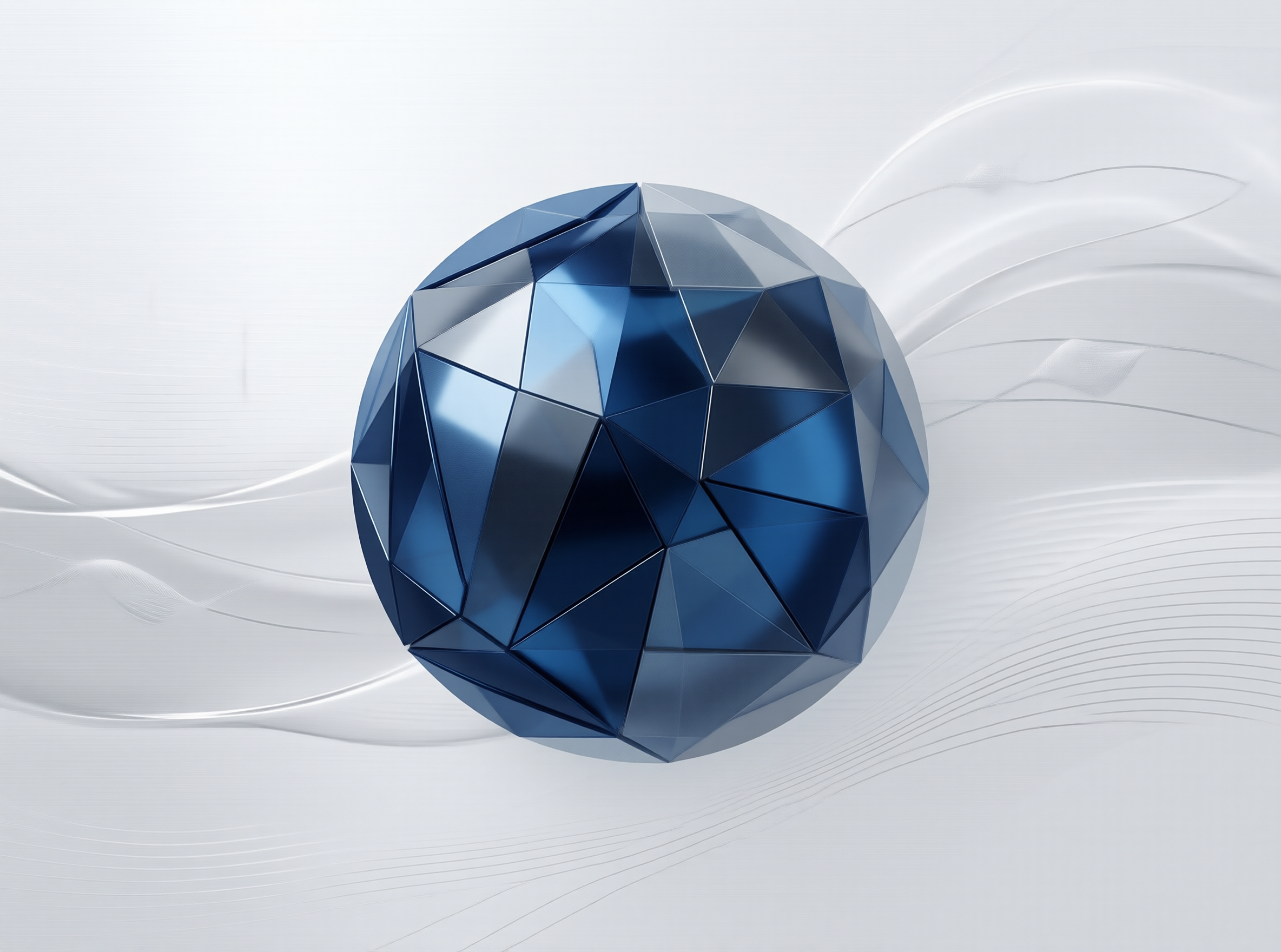 Blue Faceted Sphere