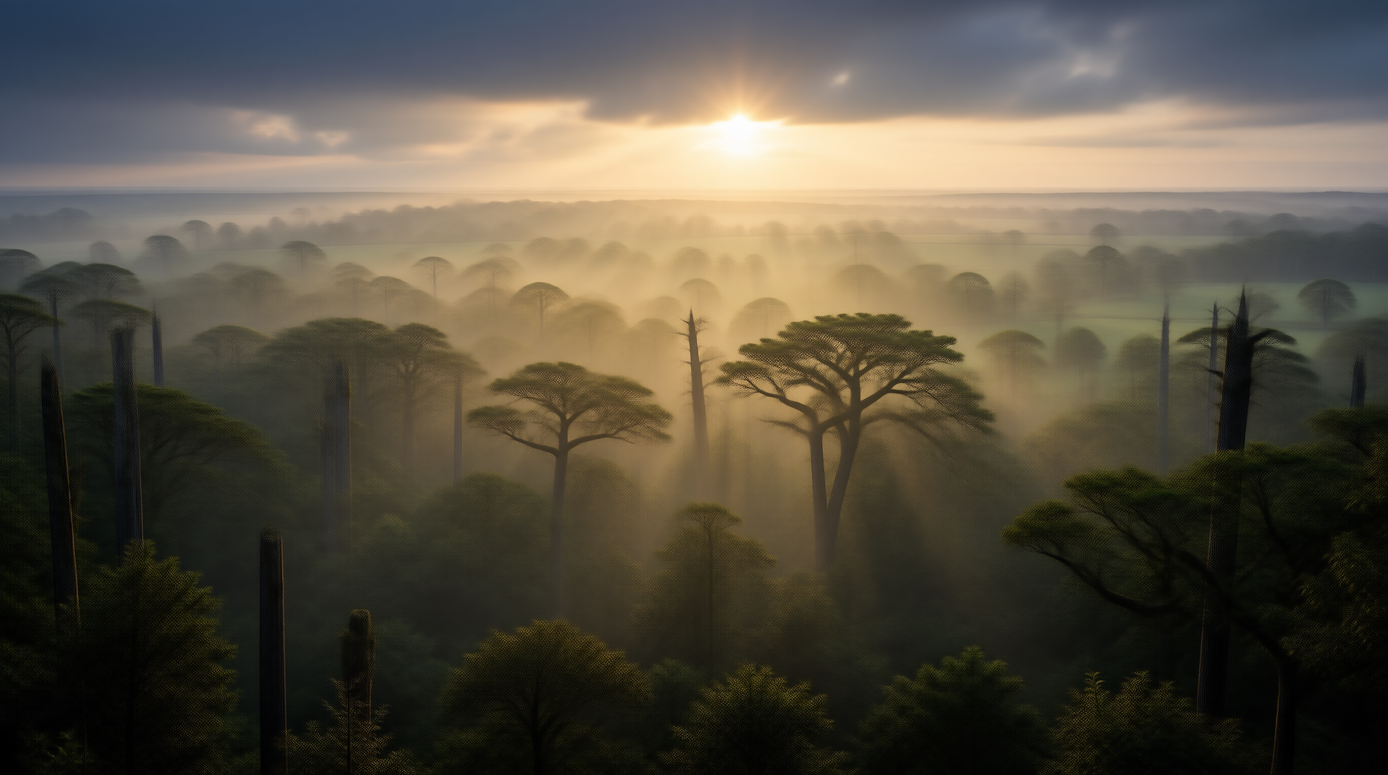 Misty Forest Sunrise