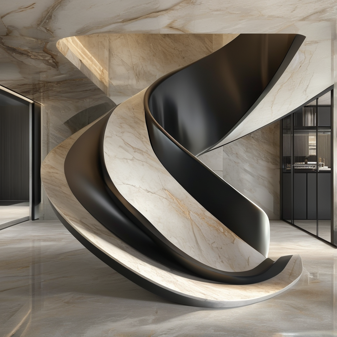 Modern Marble Spiral Stair