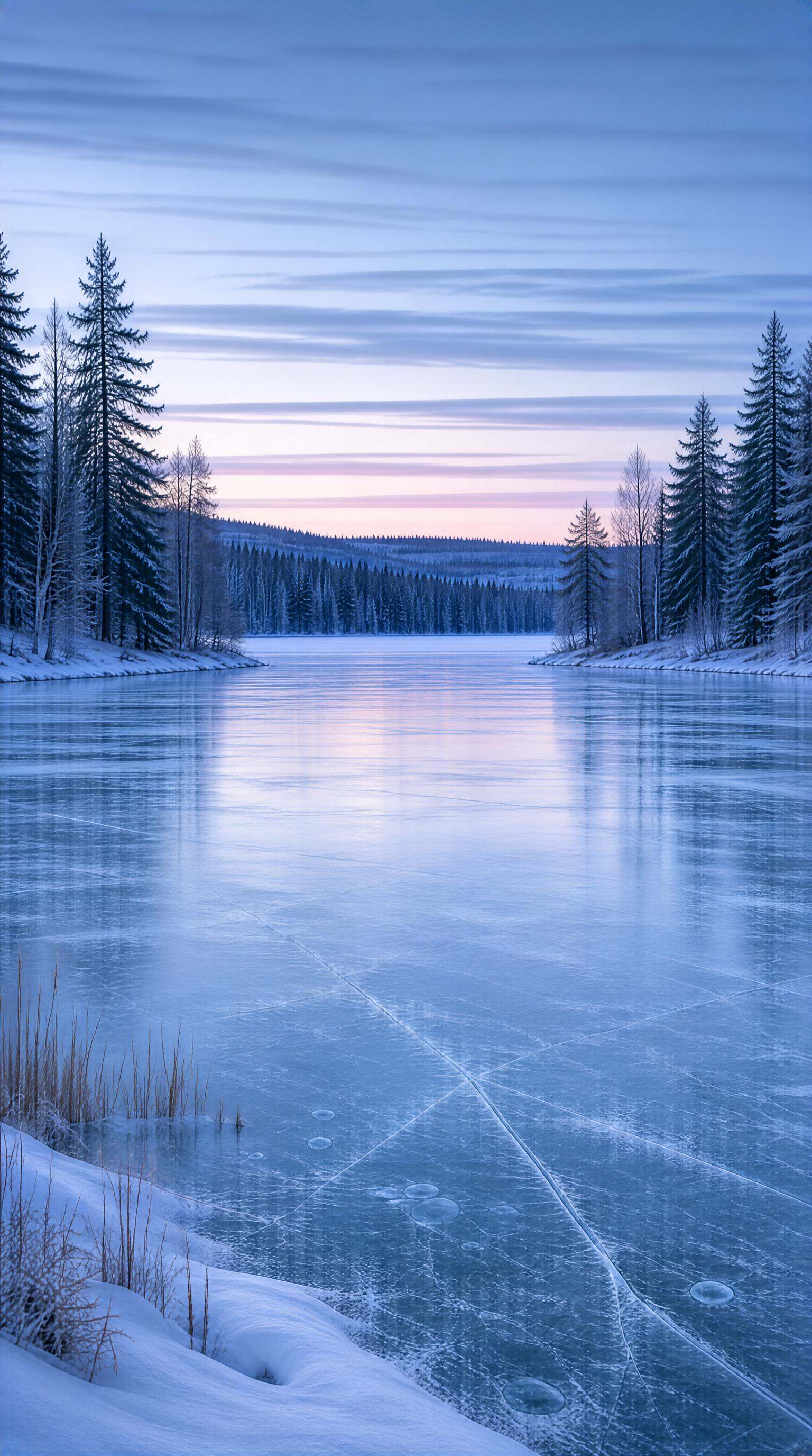 Winter Frozen Lake