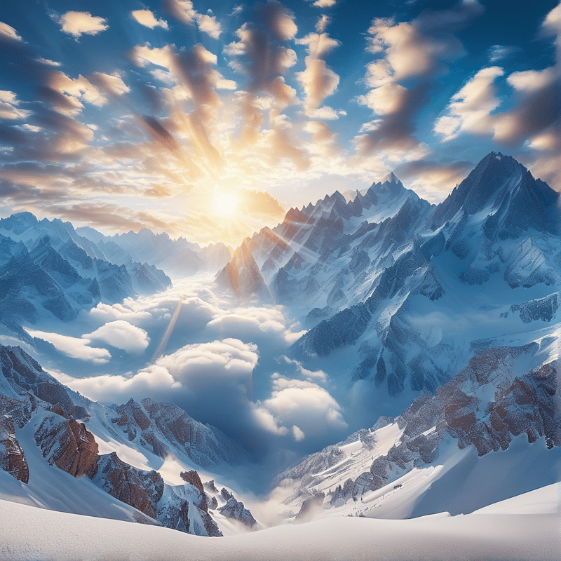 Majestic Snowy Peaks