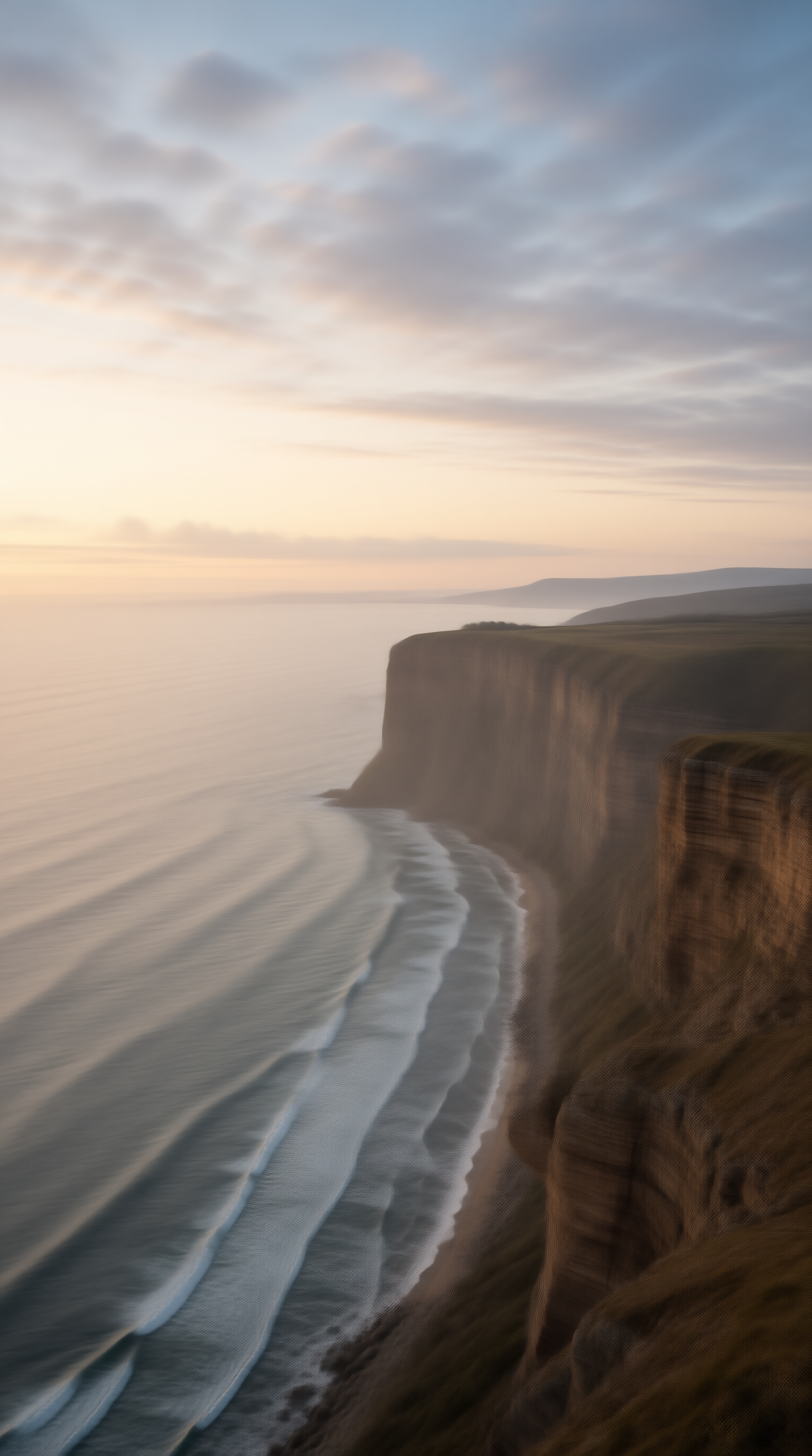Misty Coastal Cliffs