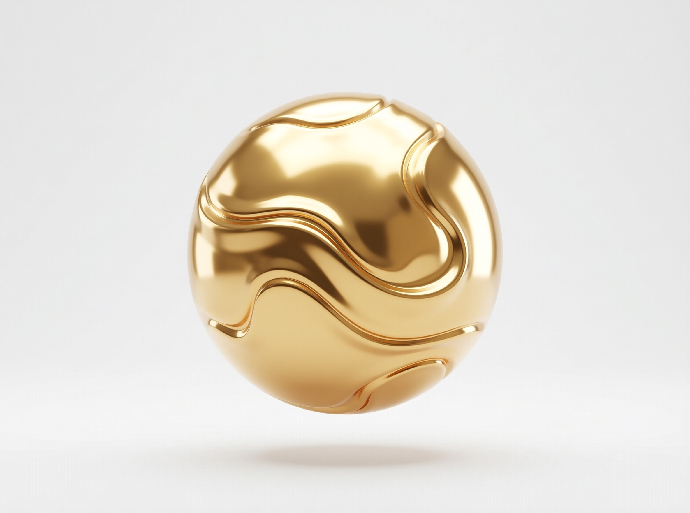 Golden Sphere with Fluid Design