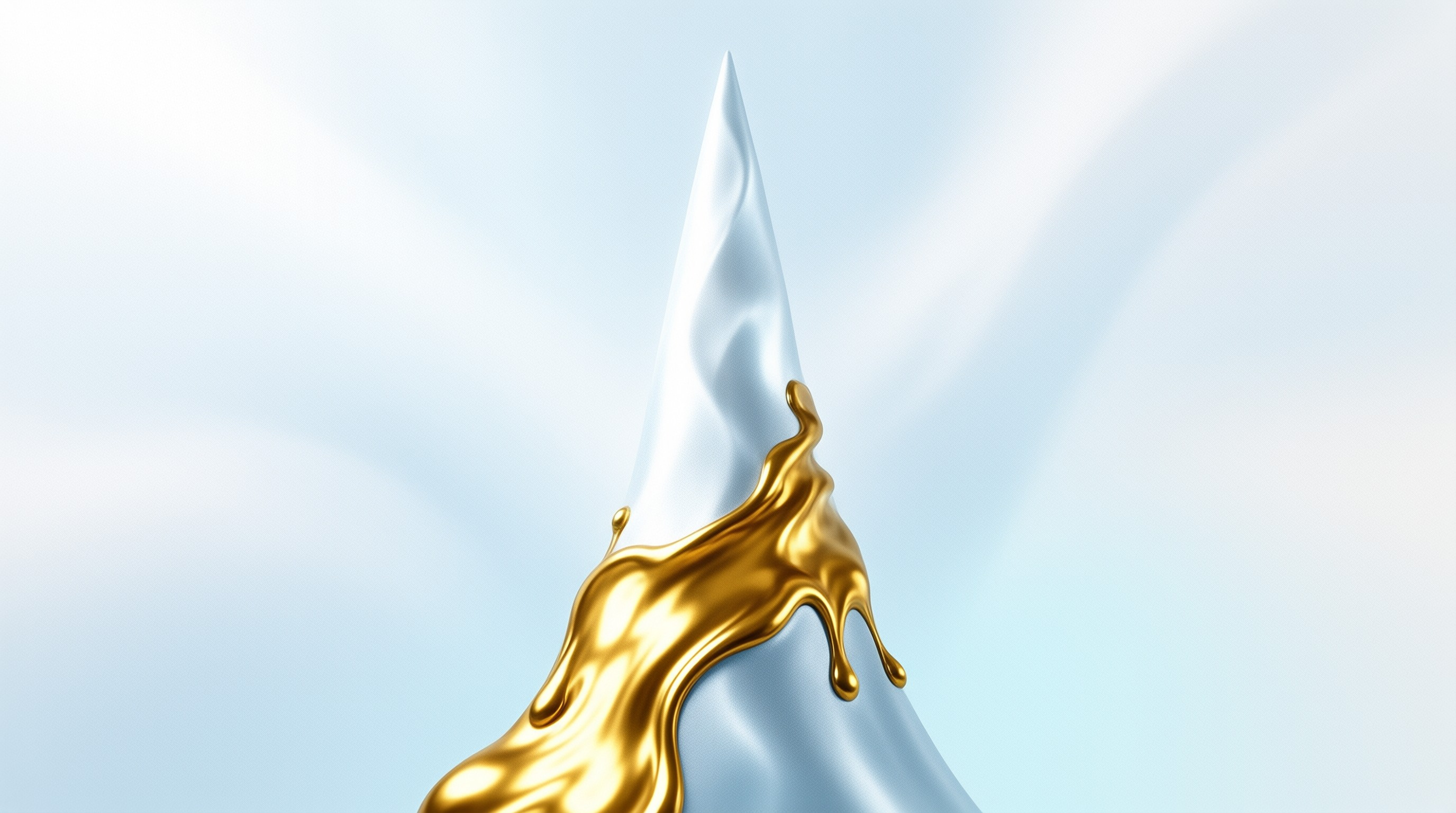 Molten Gold on White Cone