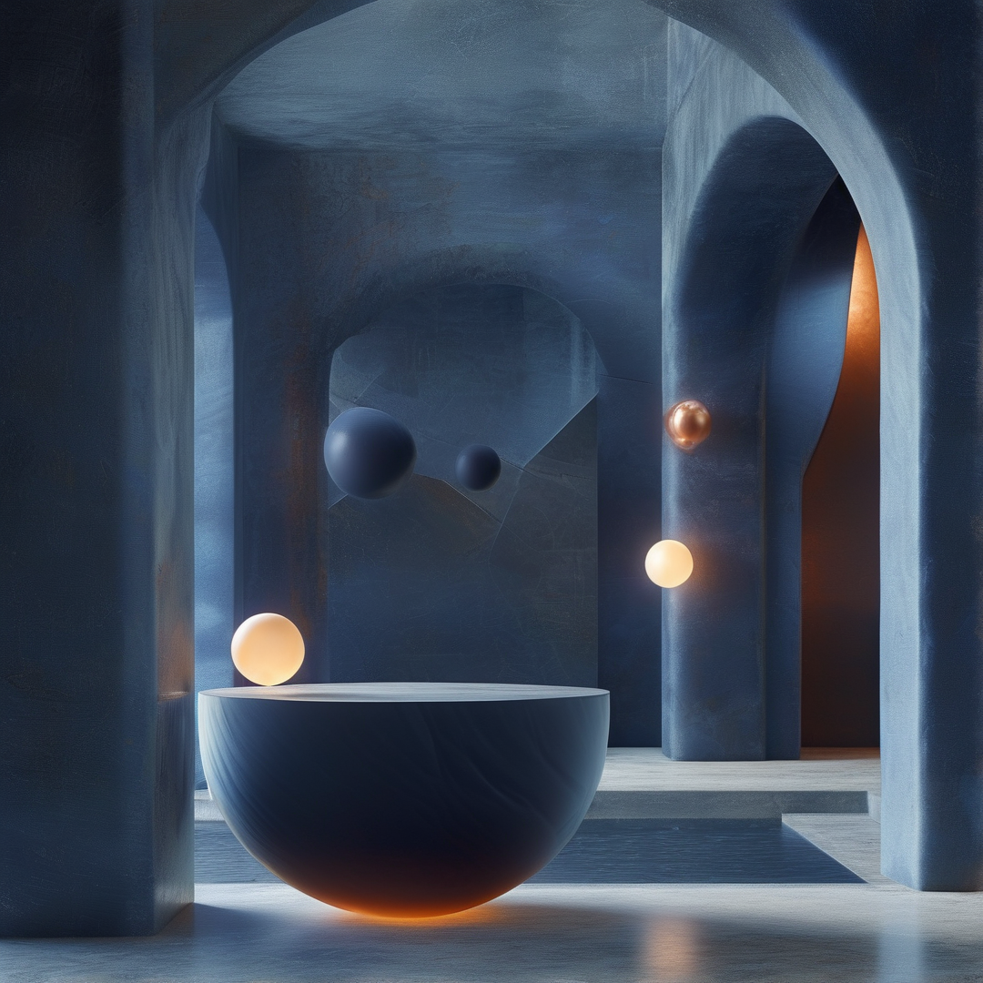 Surreal Archway with Spheres