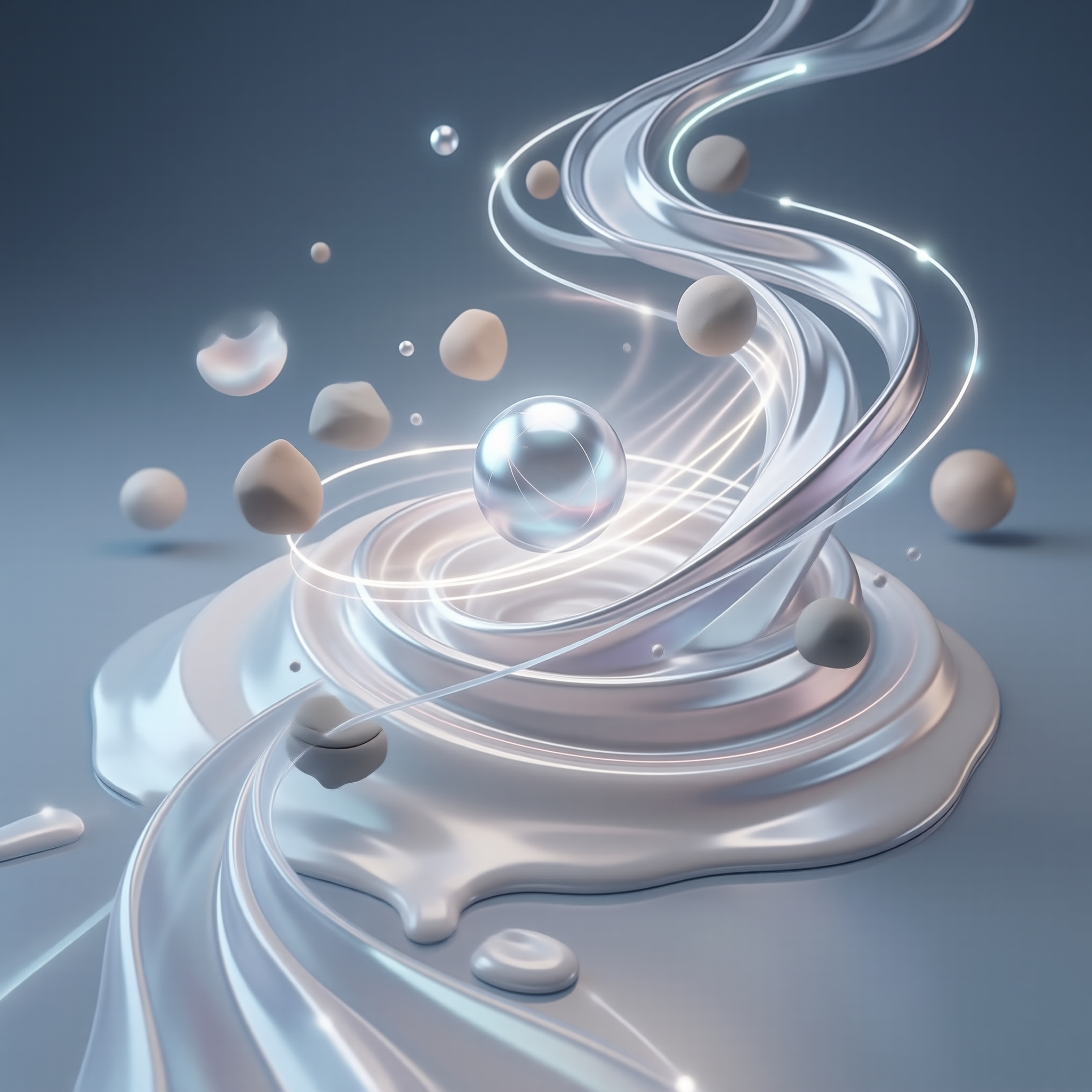 Abstract Silver Fluid Swirl