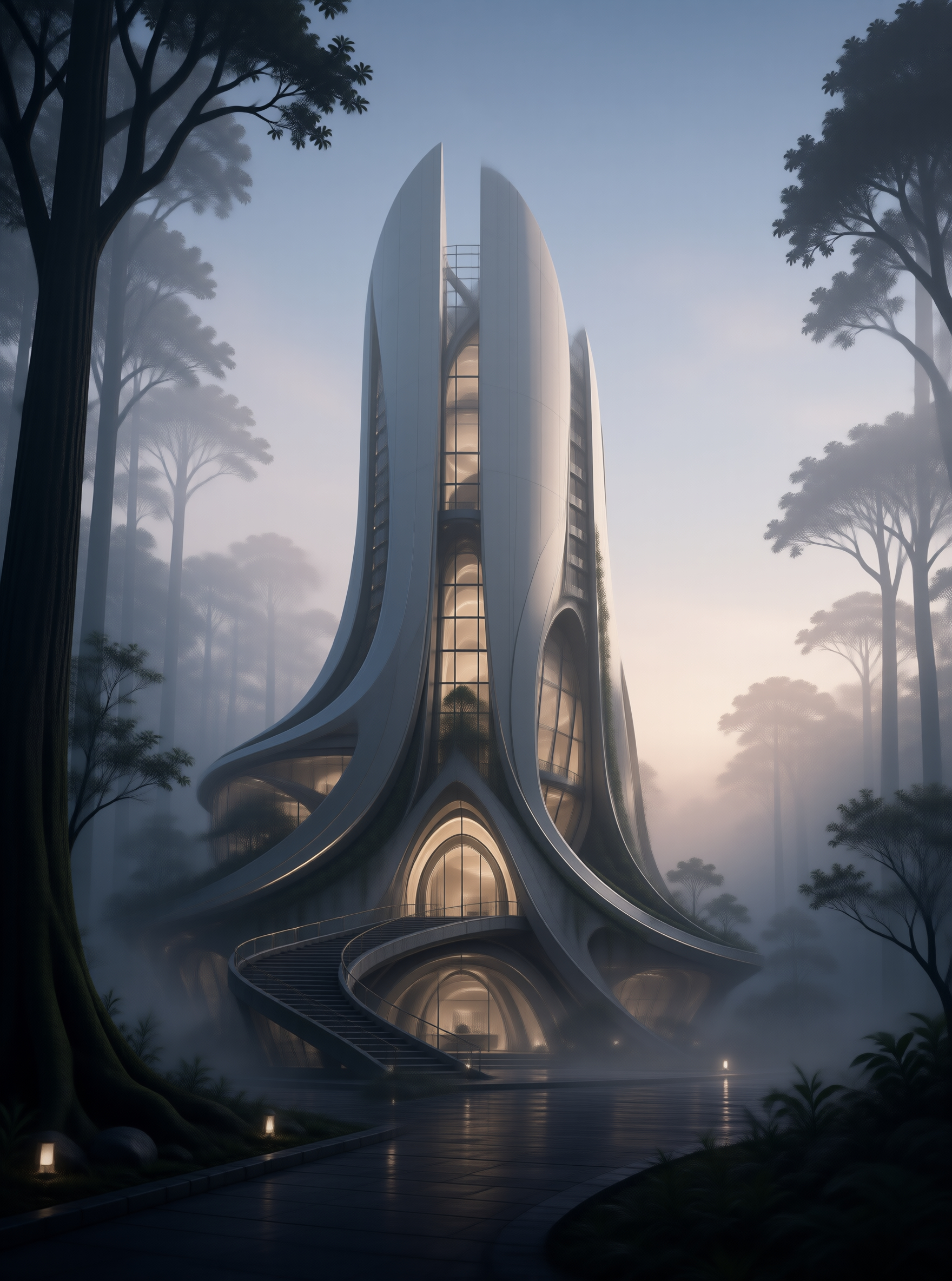 Futuristic Forest Tower