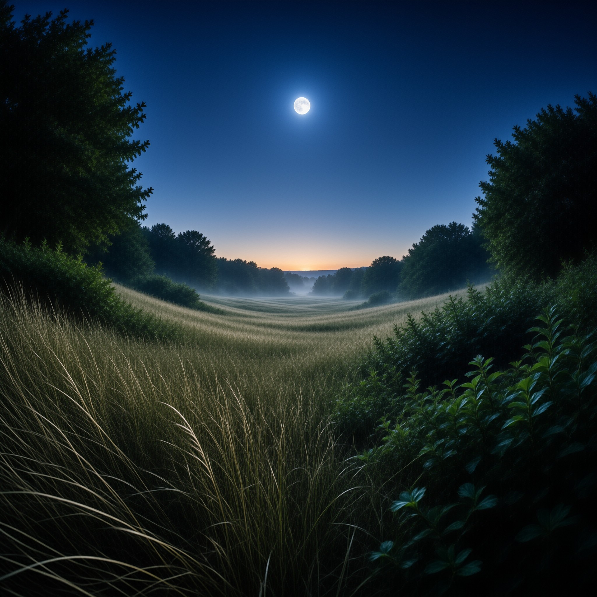 Moonlit Misty Valley