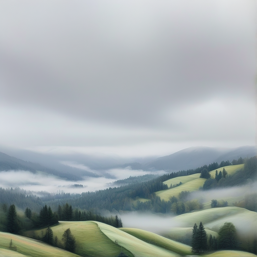 Misty Rolling Green Hills
