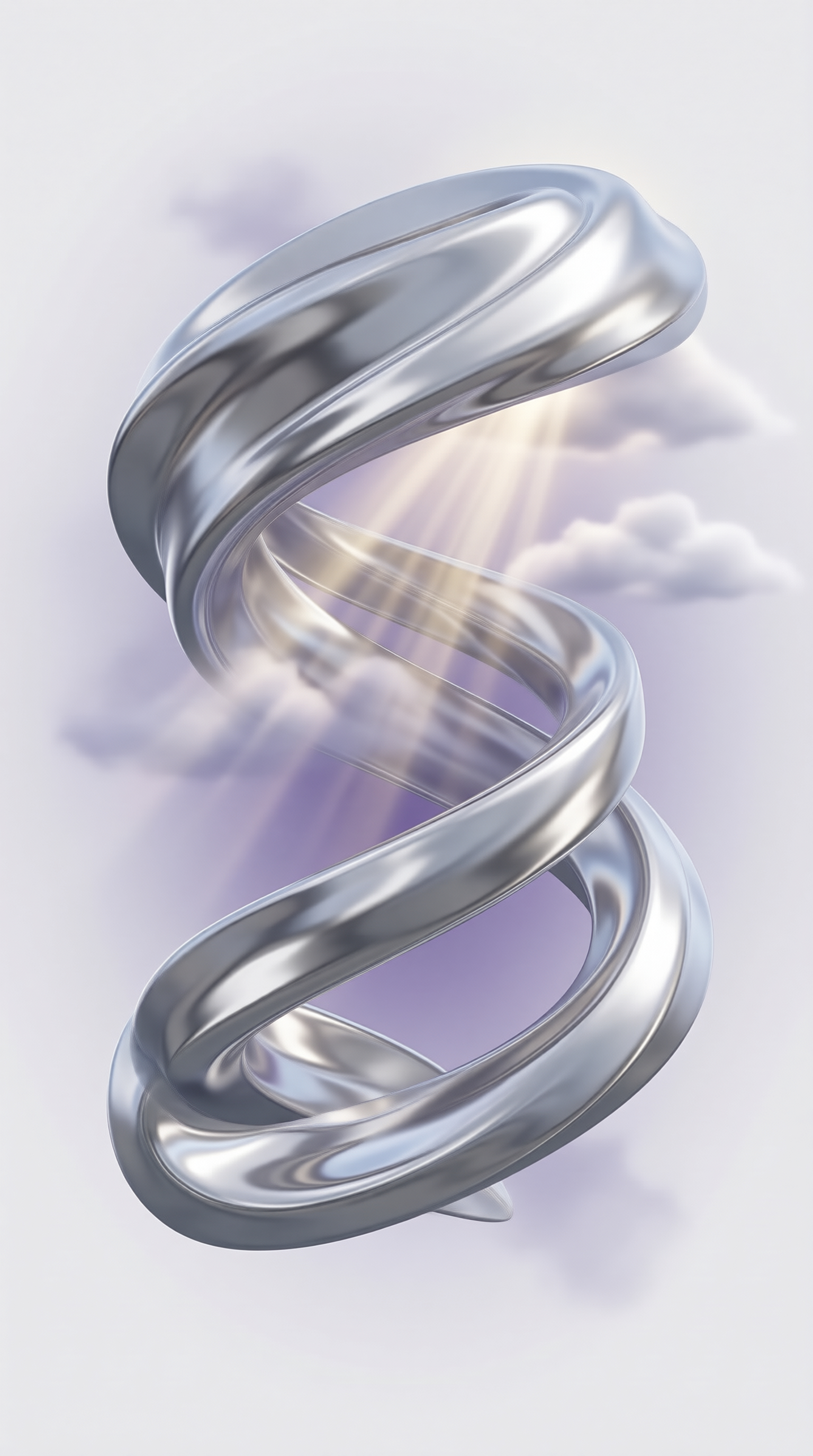 Silver Spiral with Sunlight and Clouds