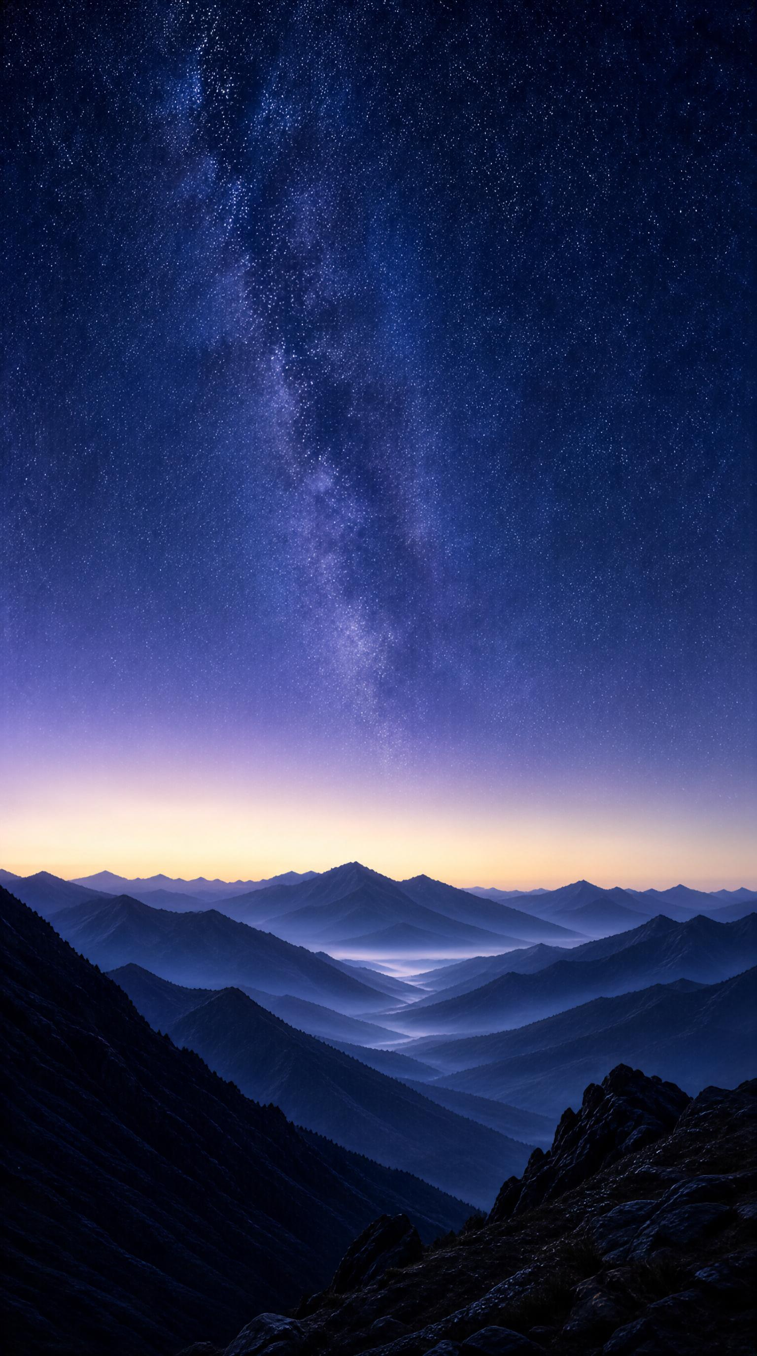 Milky Way Over Mountains