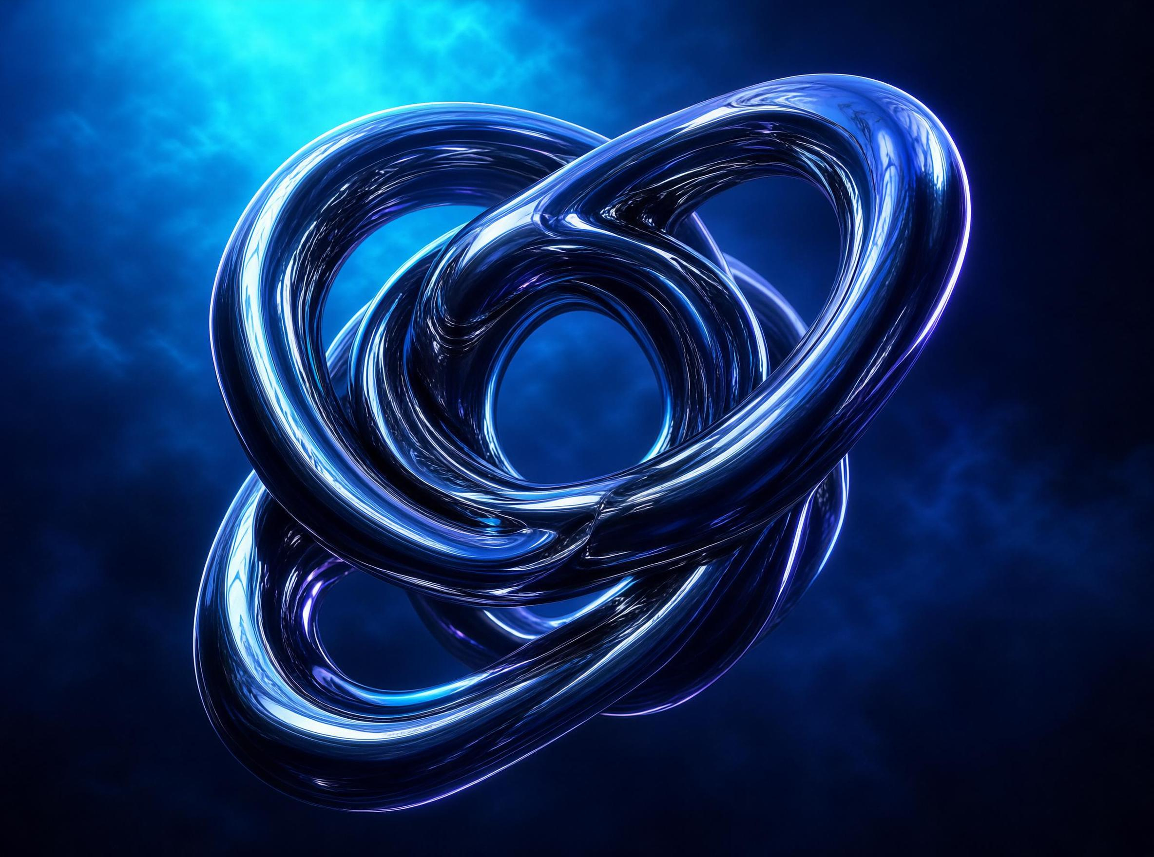 Abstract Blue Metallic Loop