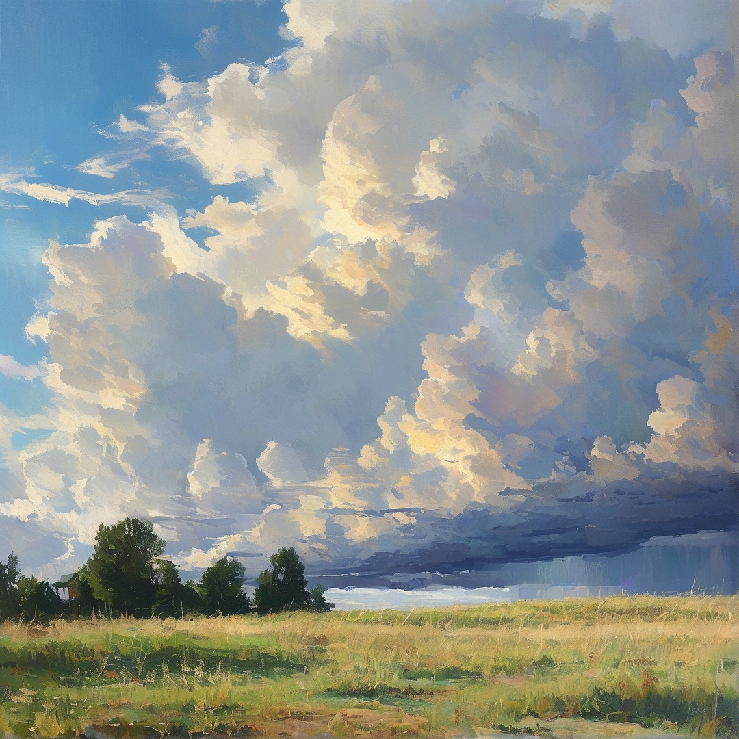 Dramatic Sky Over Field