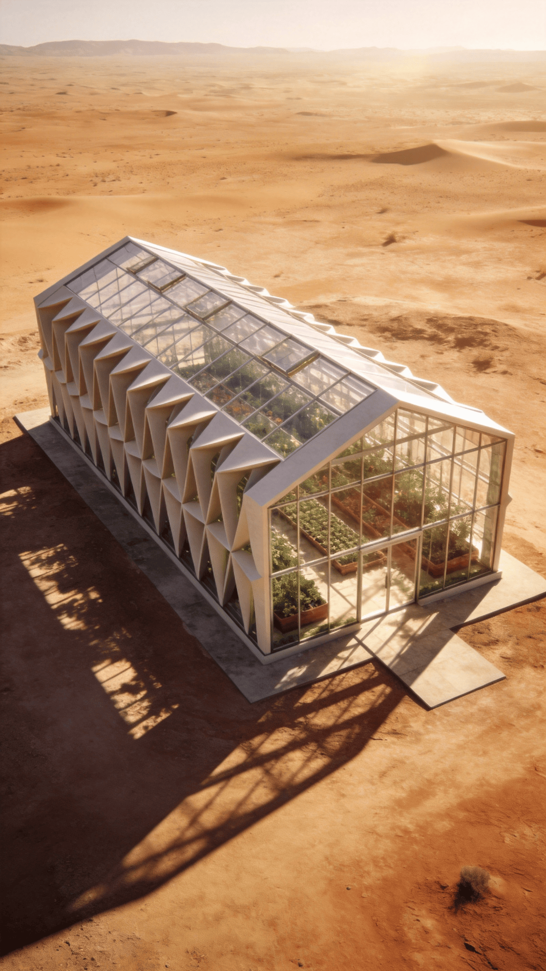 Greenhouse with Parametric Facade — Desert Plain
