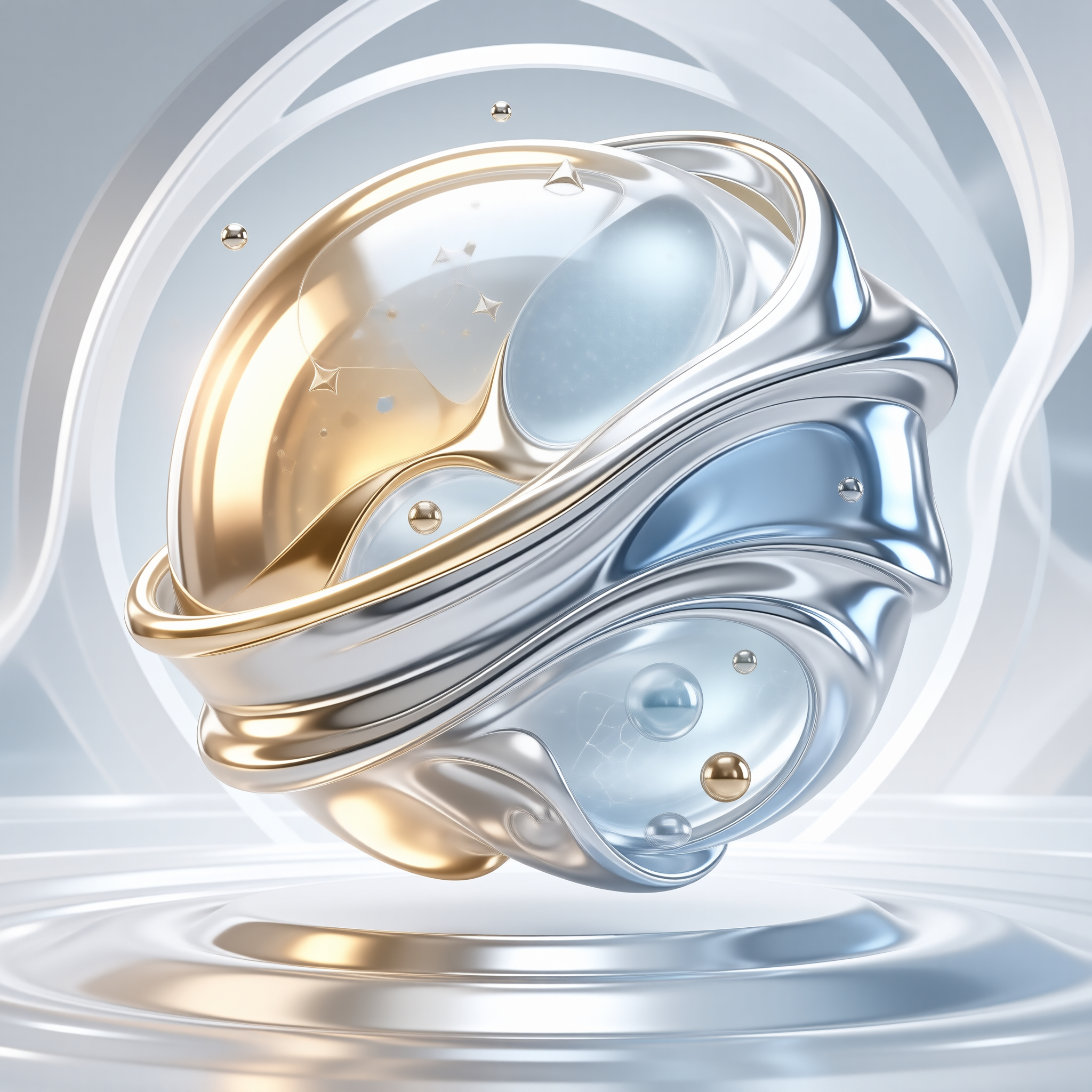 Abstract Gold and Silver Form