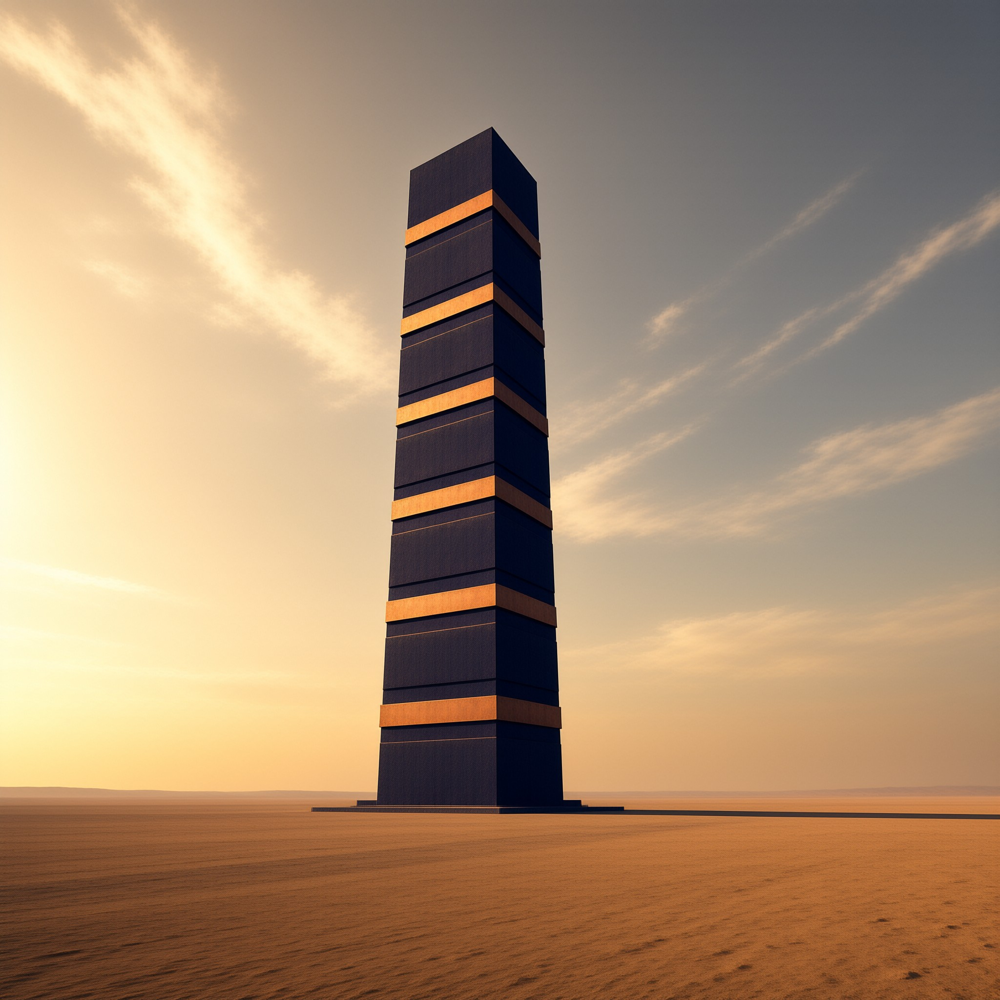 Desert Monolith at Sunset