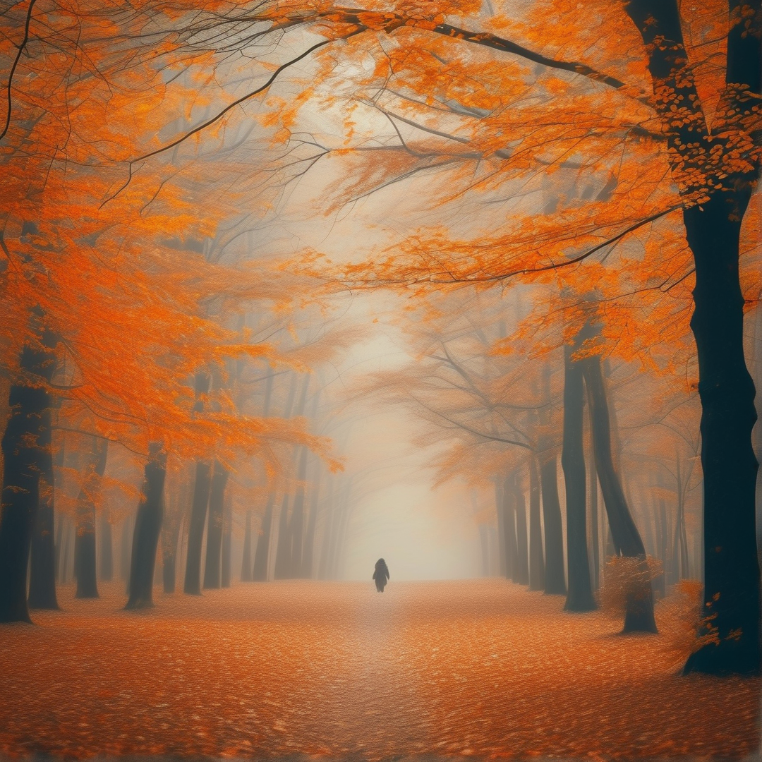 Misty Autumn Forest Path