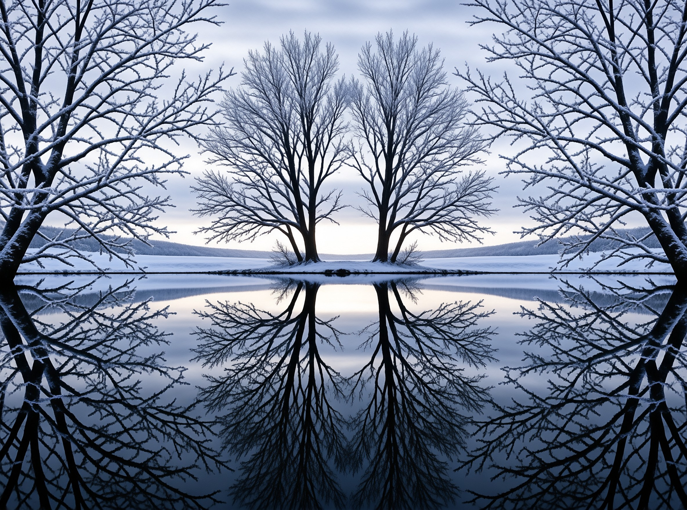 Winter Reflection Landscape