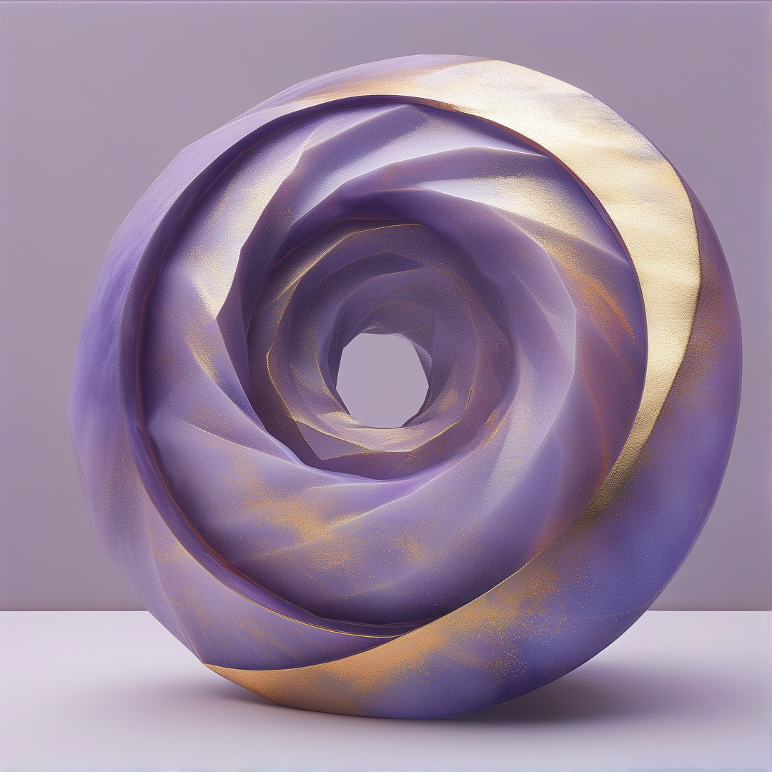Purple Gold Spiral Sculpture