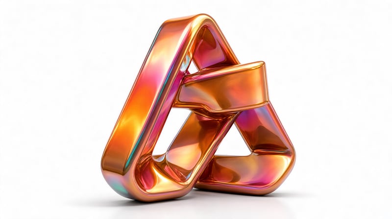 Iridescent Metallic Letter A