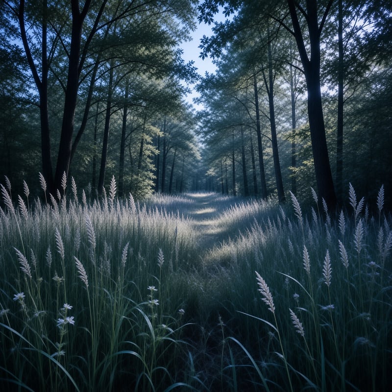 Misty Forest Path at Dawn