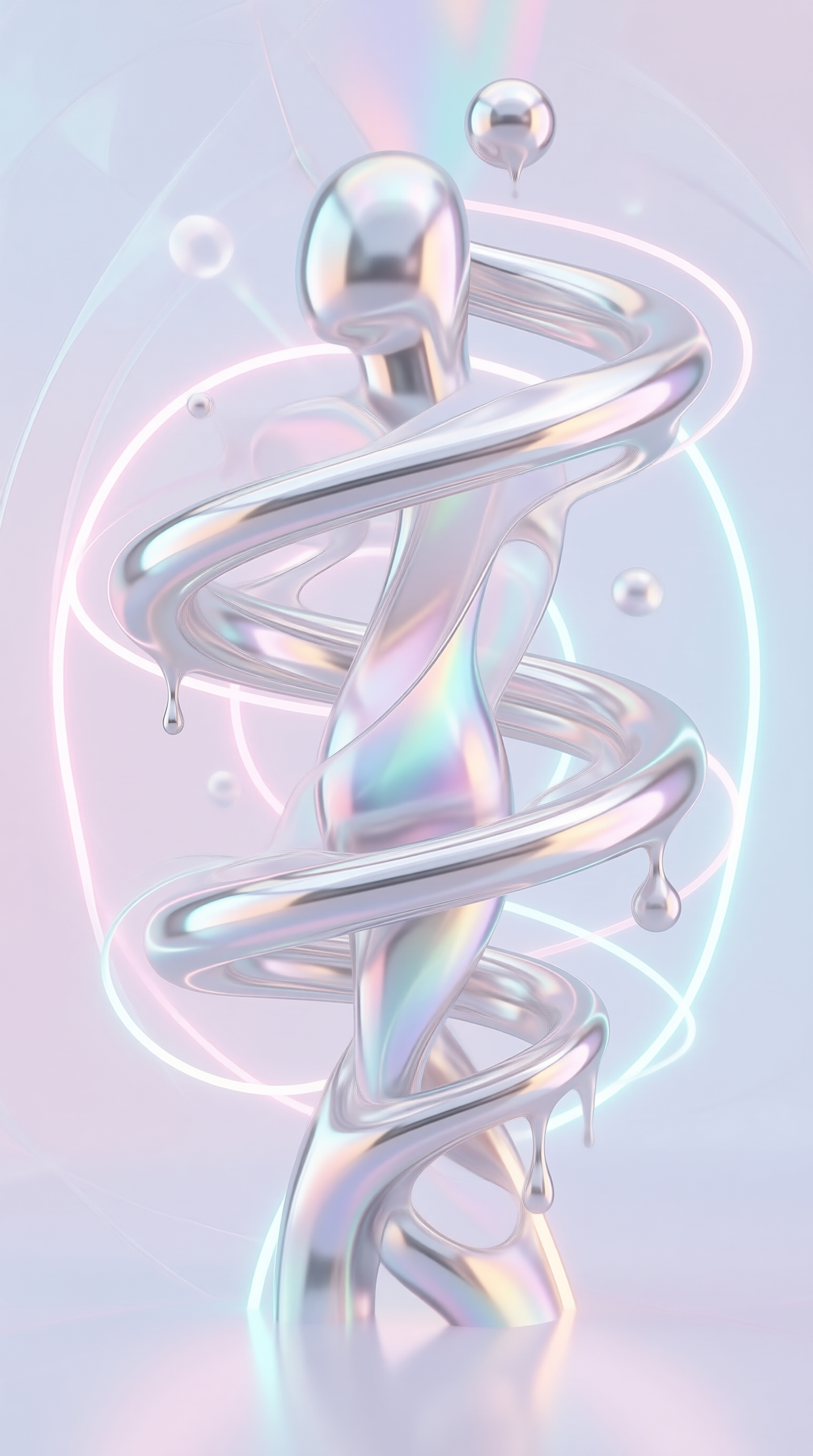 Iridescent Liquid Metal Art