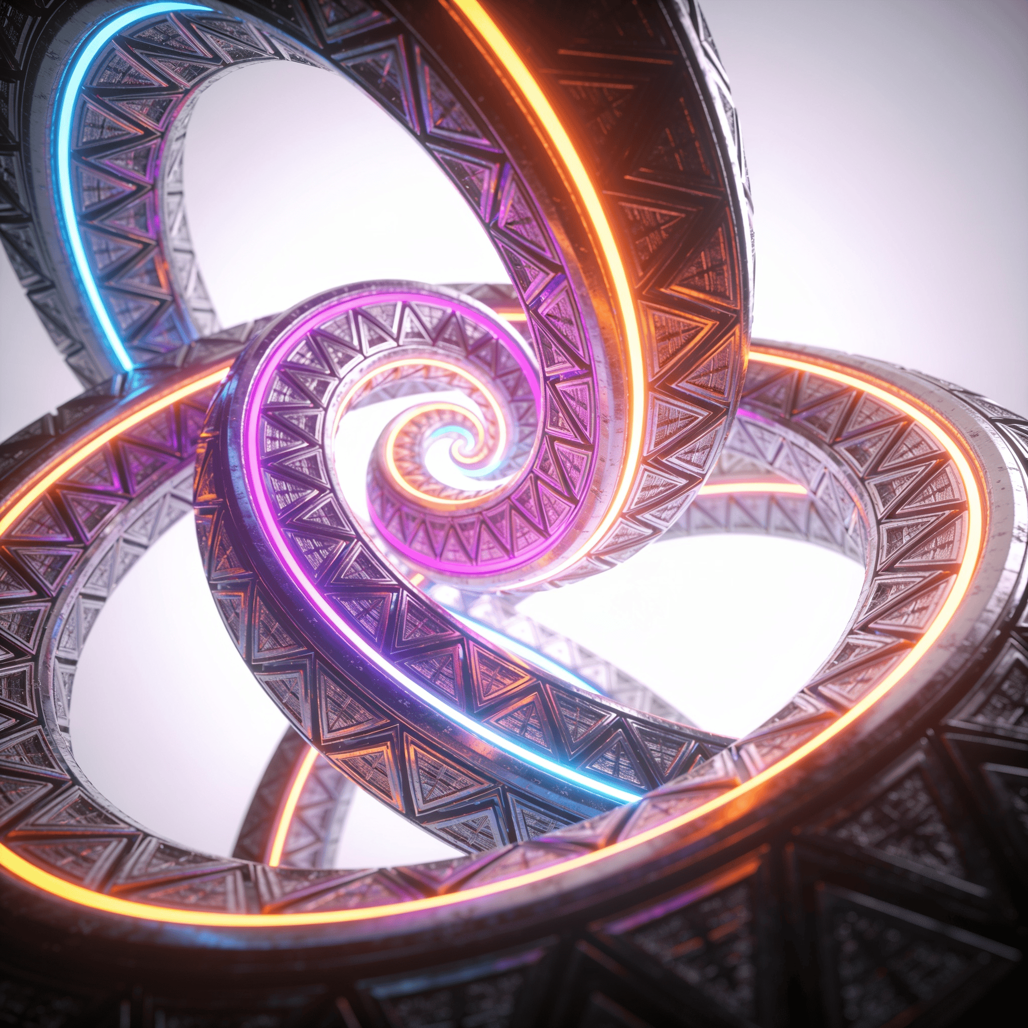 Futuristic, Neon-Lit Spiral
