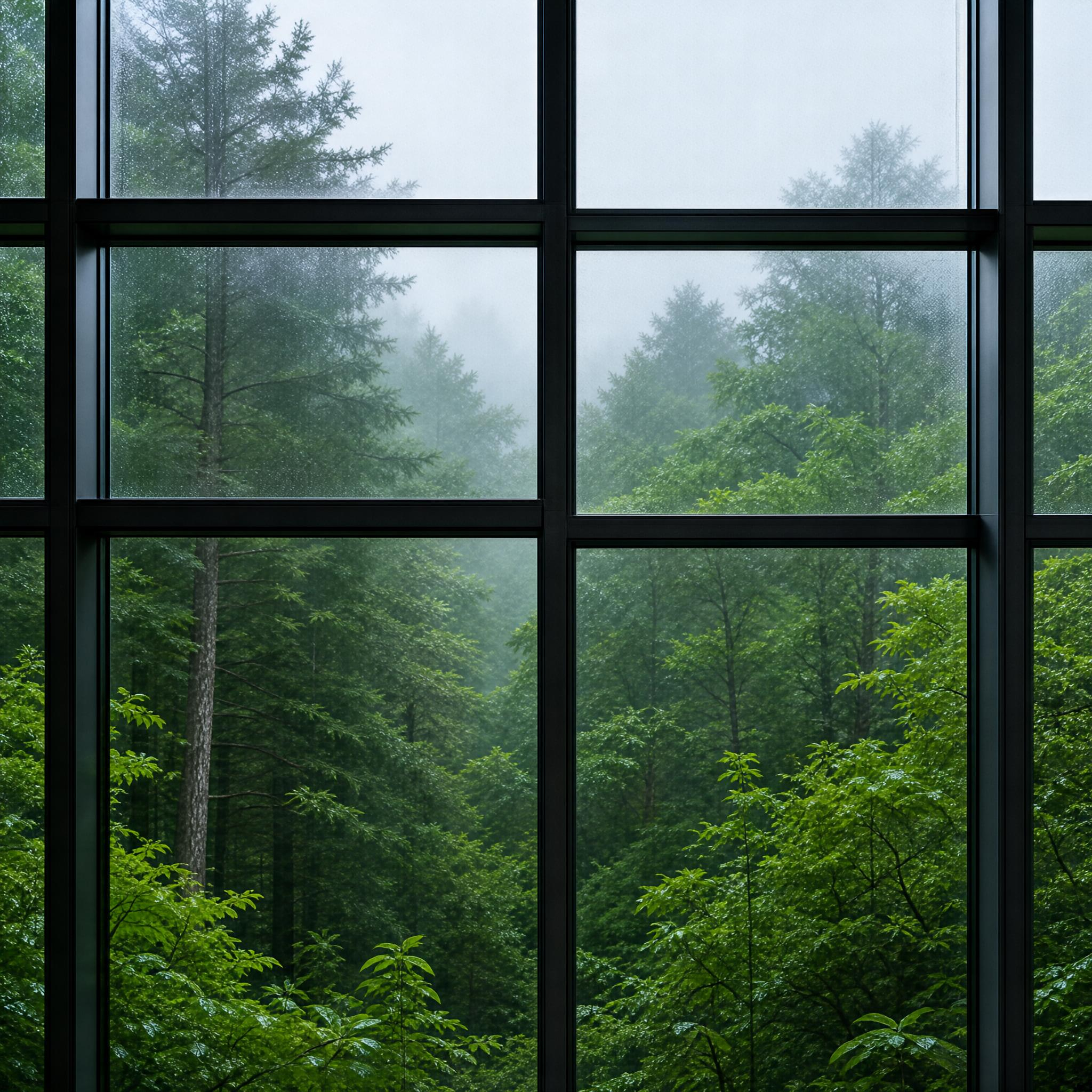 Forest View Through Window