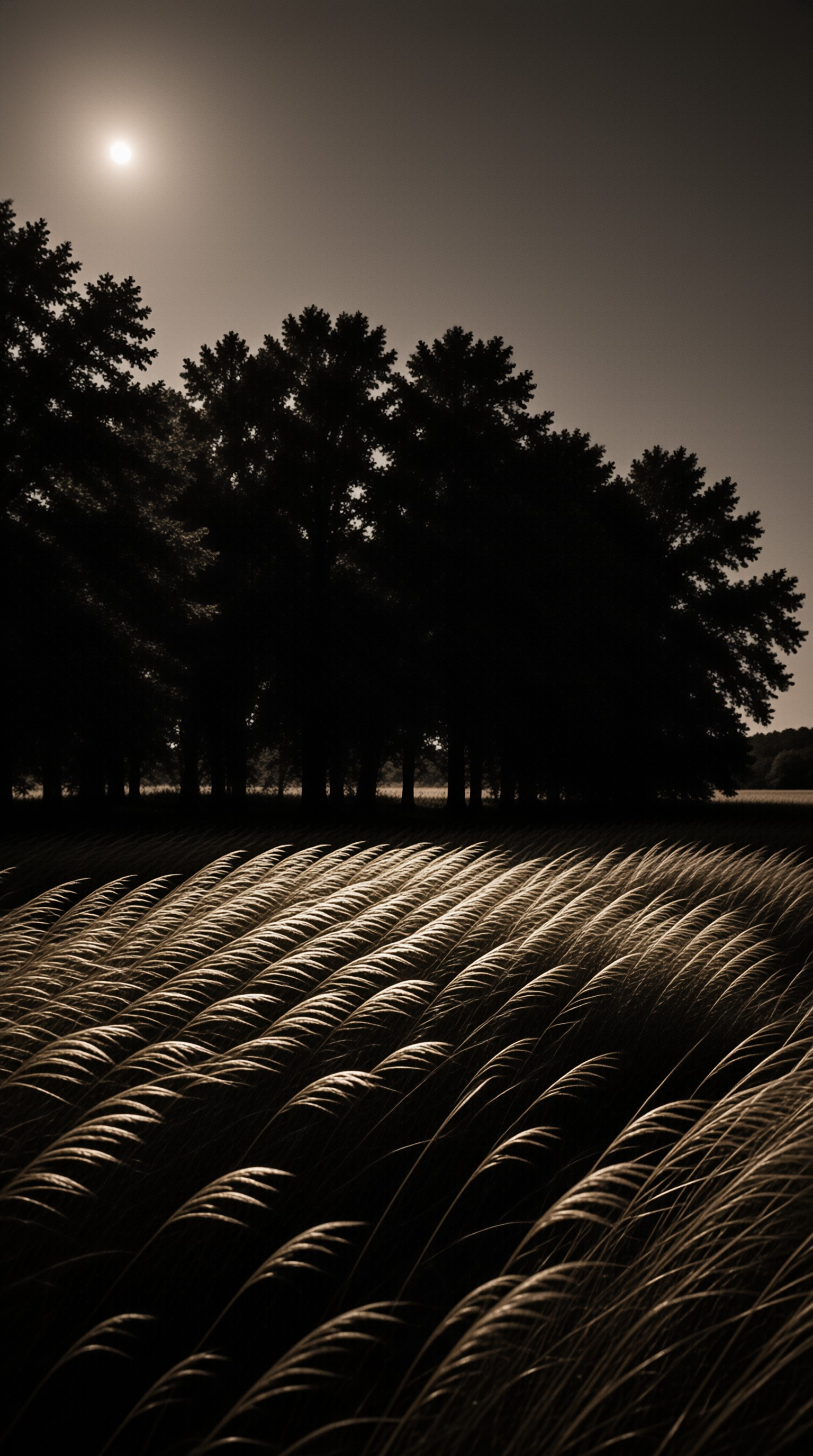 Silhouetted Wheat Field