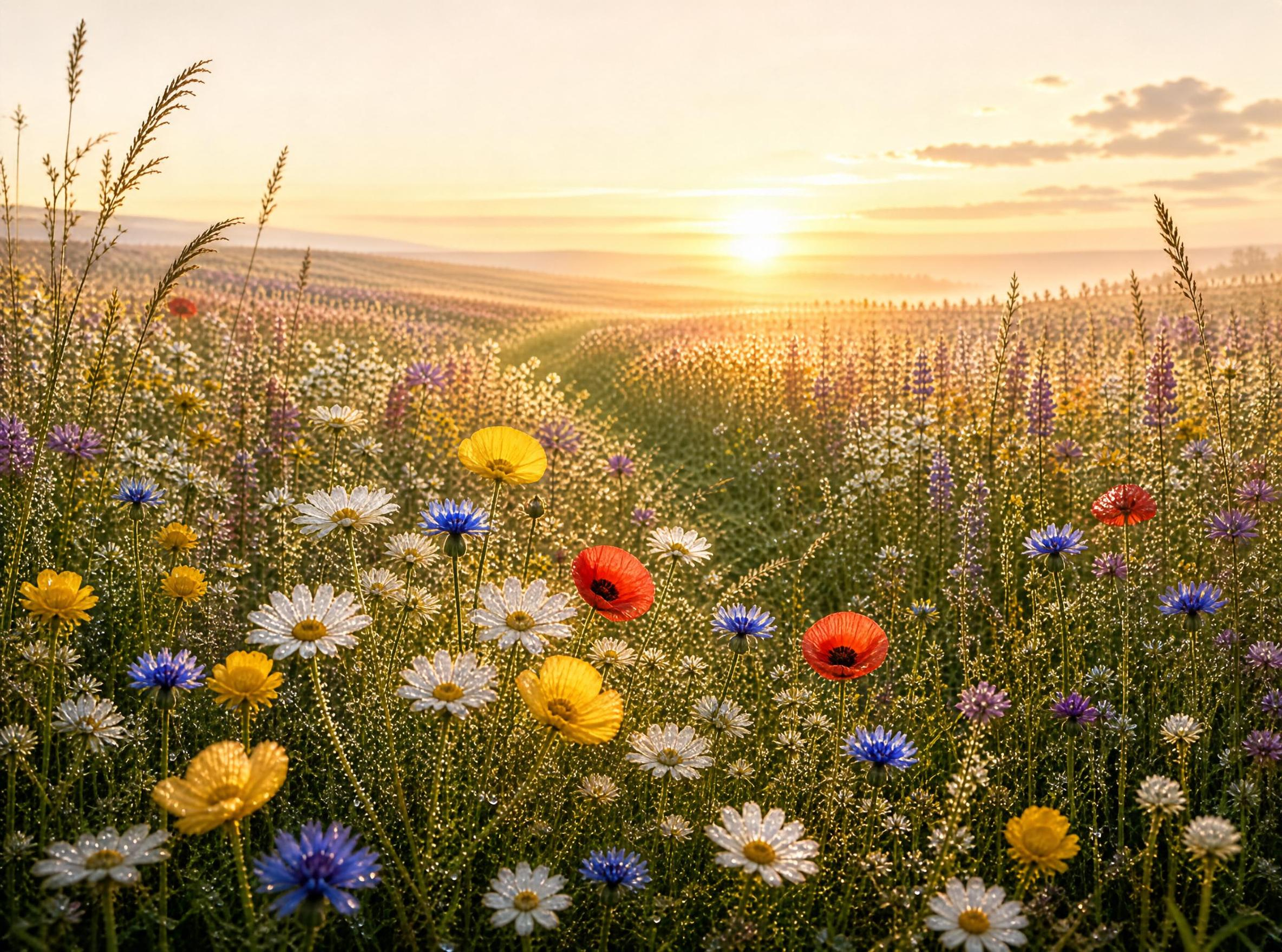 Wildflower Field at Sunrise