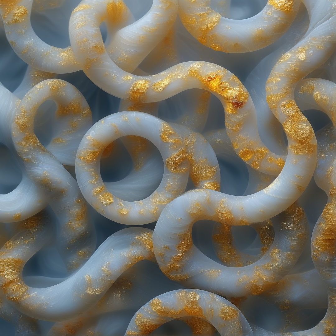 Golden White Intertwined Tubes
