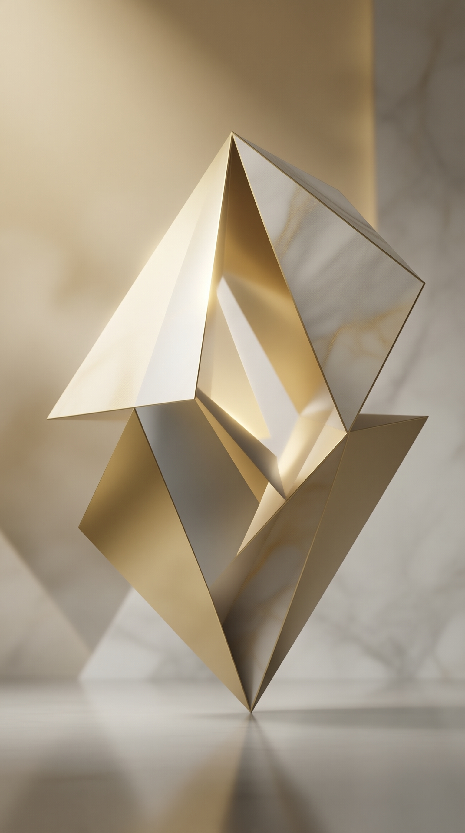 Gold Geometric Sculpture