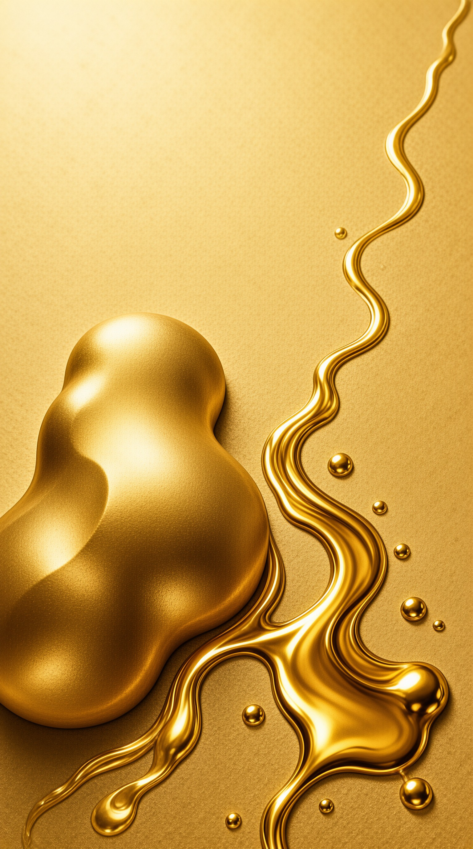 Abstract Golden Liquid Flow