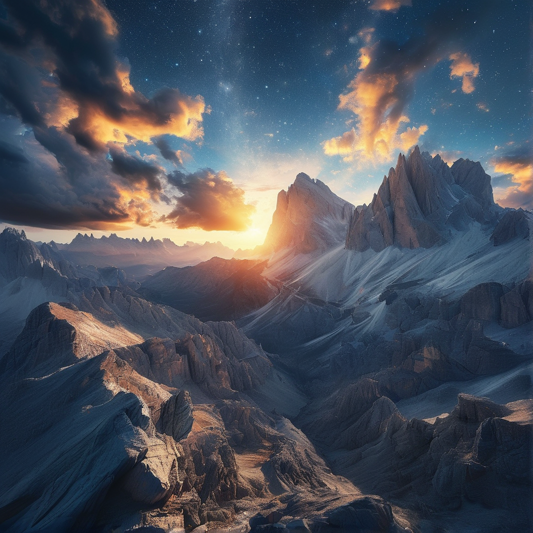 Ethereal Mountain Sunset