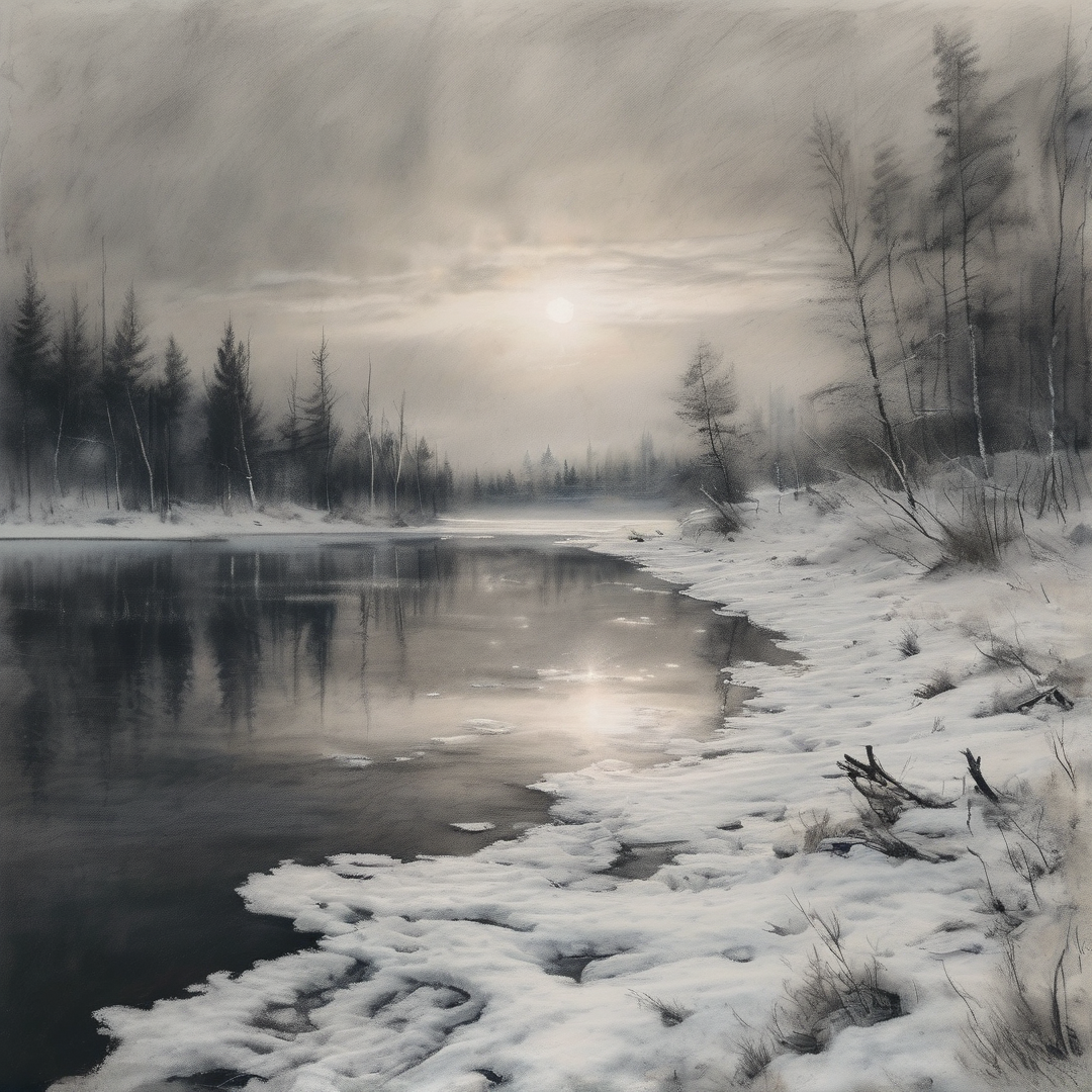 Misty Winter River