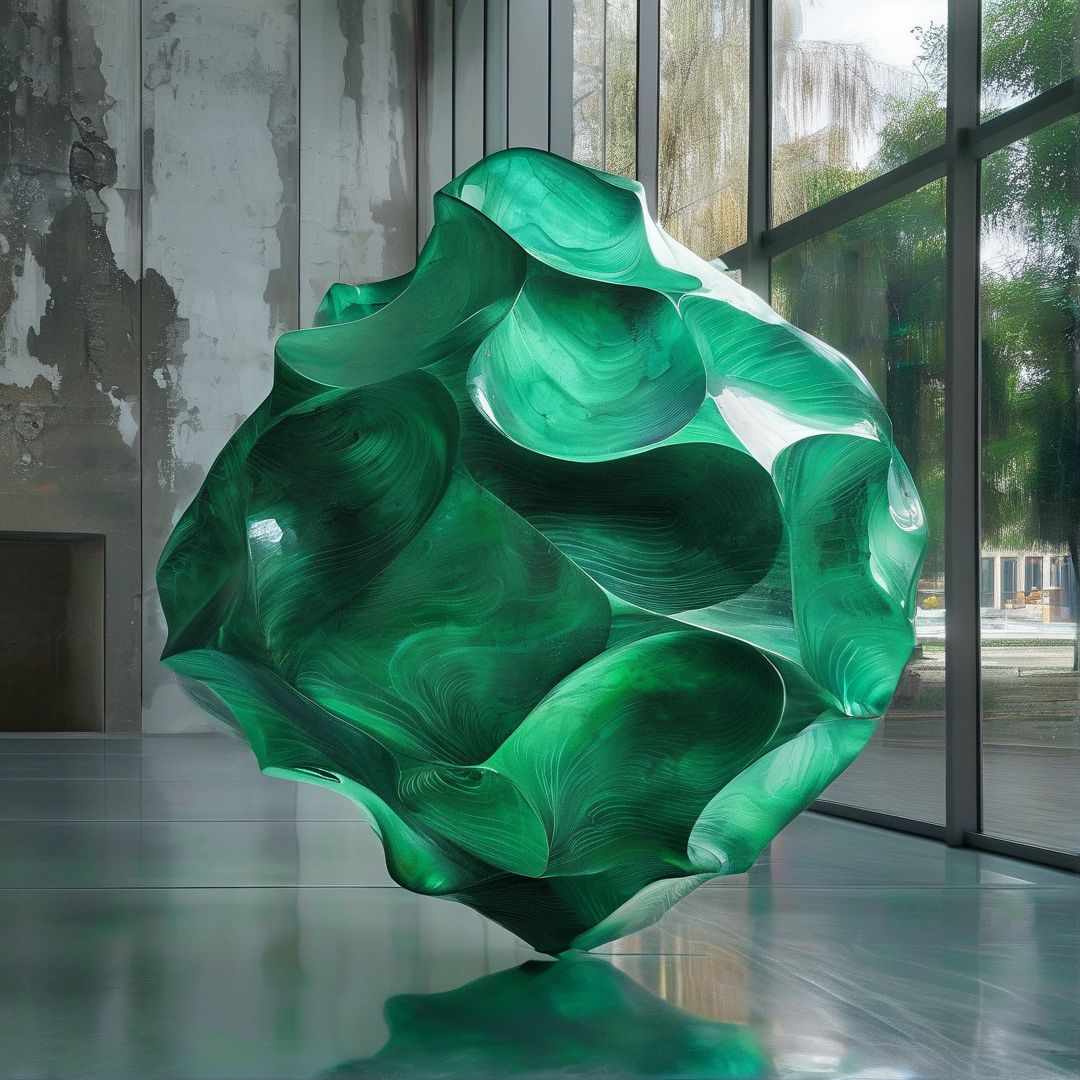 Green Abstract Sculpture