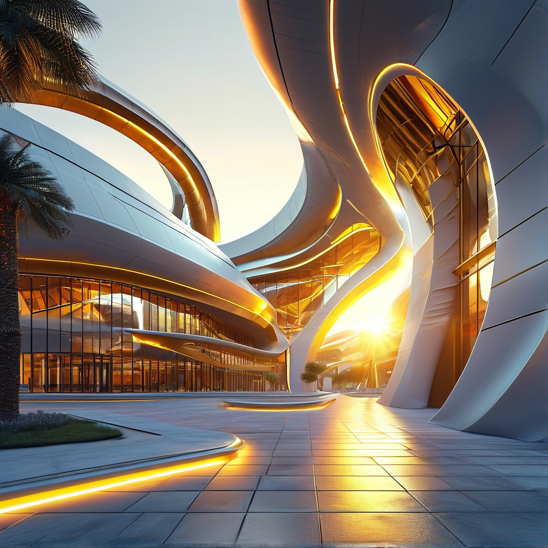Flowing Futuristic Building