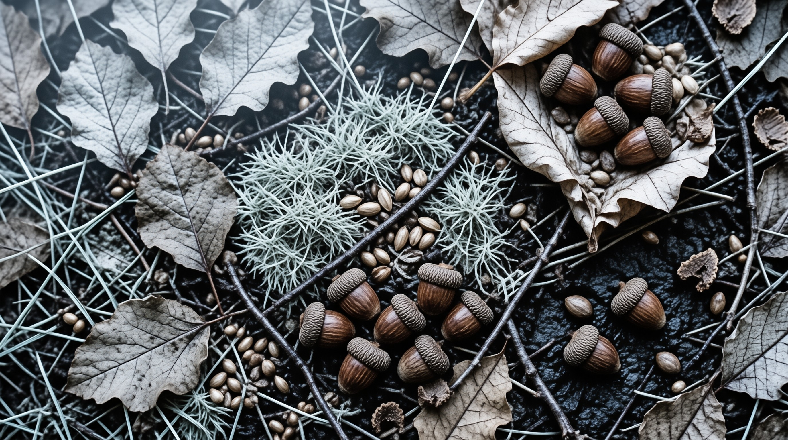 Autumn Leaves and Acorns